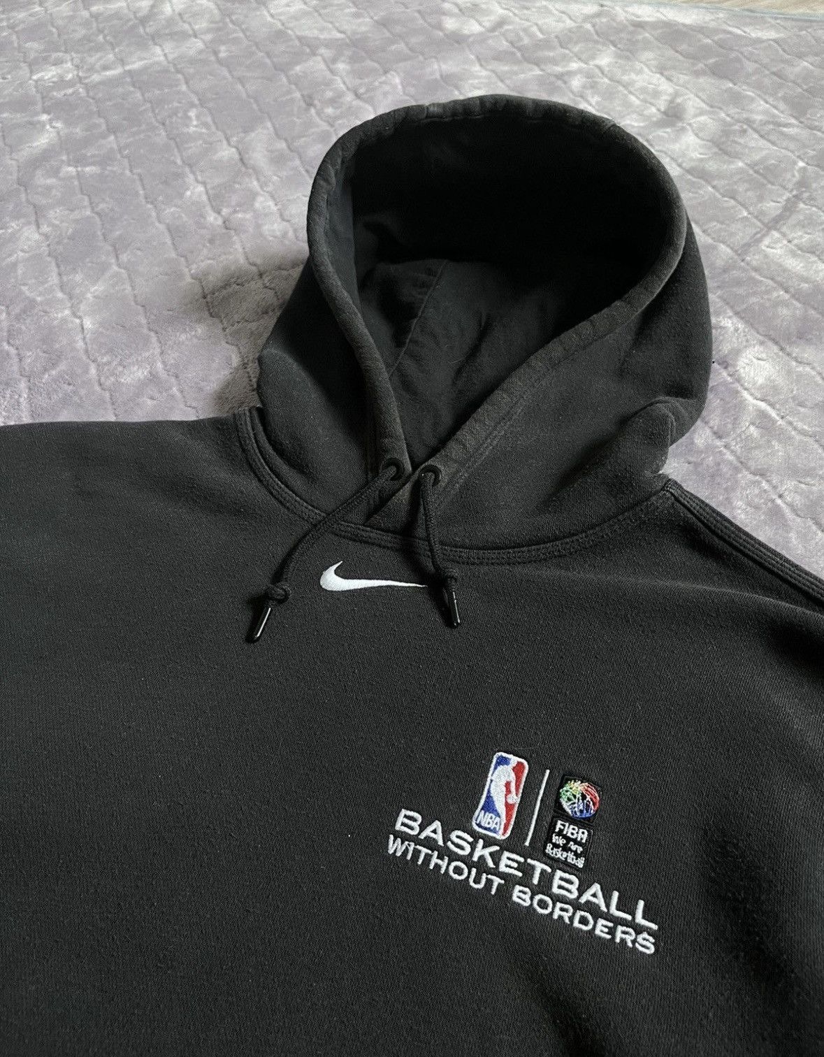 Nike × Vintage Vintage y2k Nike Center Swoosh Basketball Hoodie Size US M / EU 48-50 / 2 - 2 Thumbnail