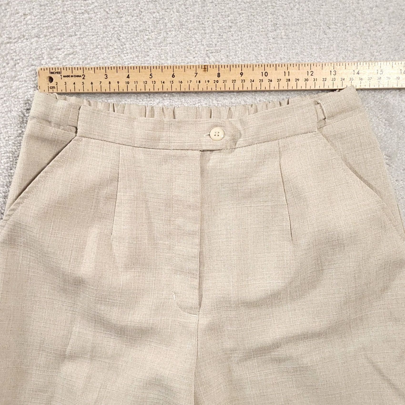 Blair Blair Dress Pants Women 10 Tan Pleated High Rise Tapered Leg Pants Size 40" / US 18 - 4 Thumbnail