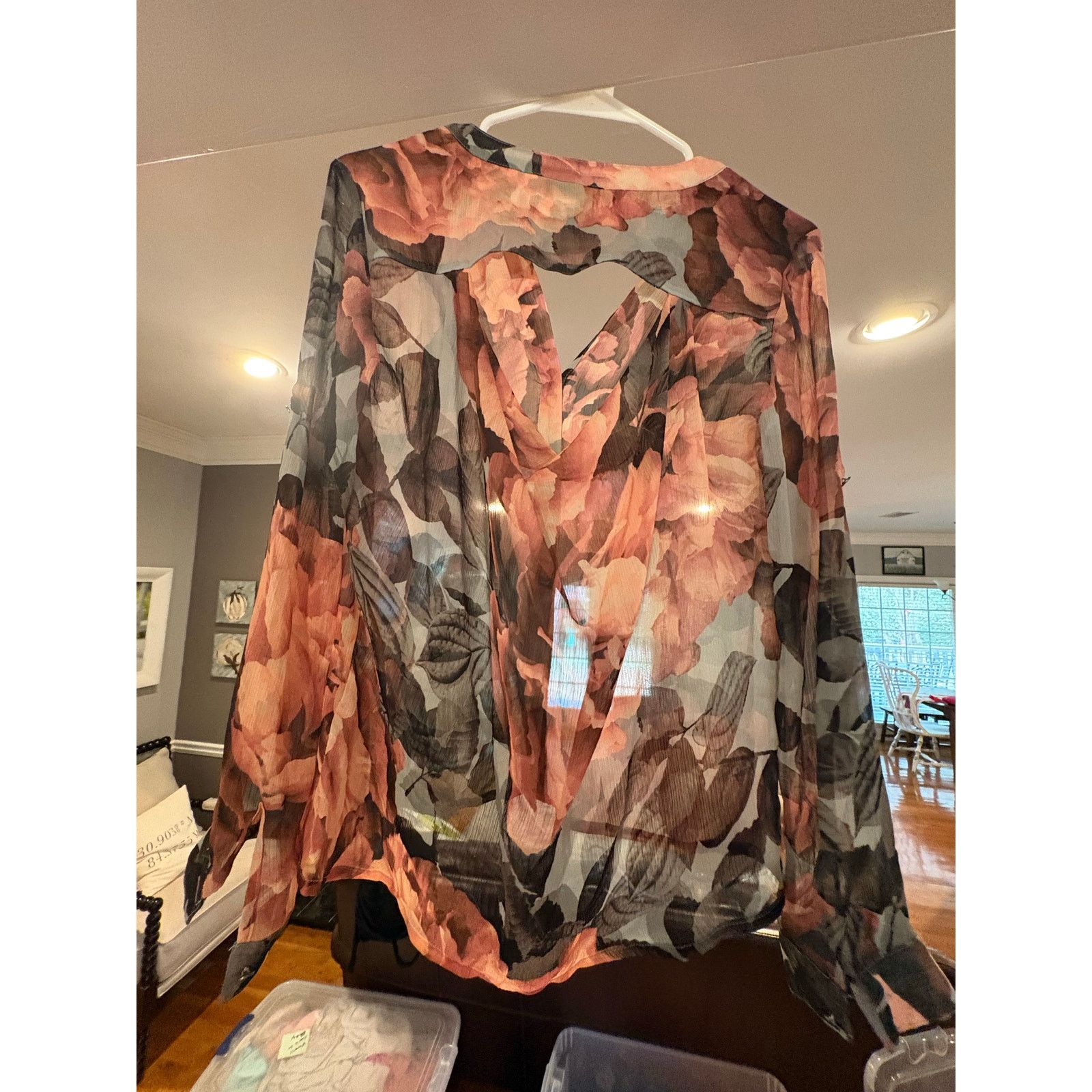 Jennifer Lopez Jennifer Lopez Floral Sheer Blouse XS Long Sleeve Size XS / US 0-2 / IT 36-38 - 4 Thumbnail
