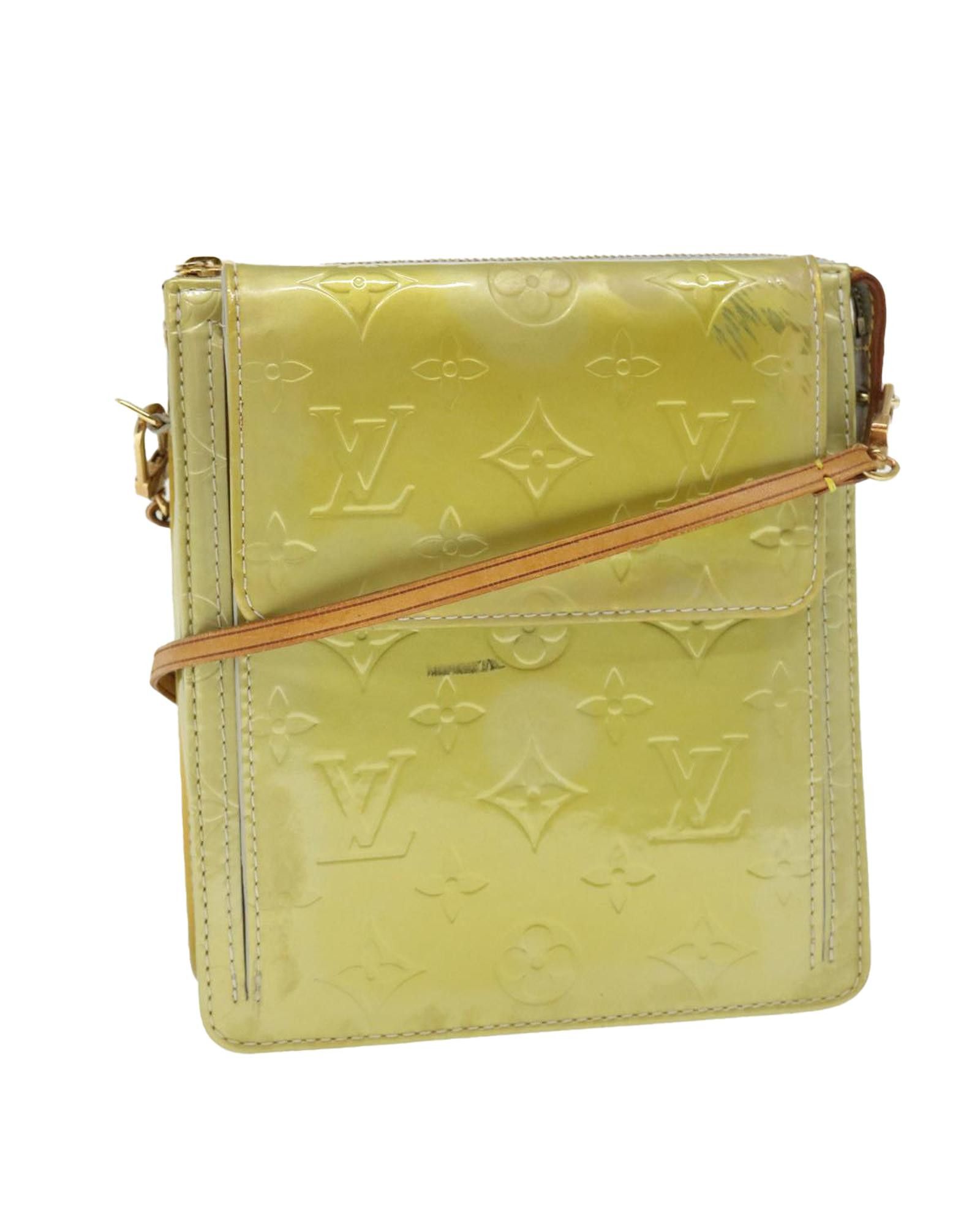 image of Louis Vuitton Gris Patent Leather Motto Accessory Pouch, Women's