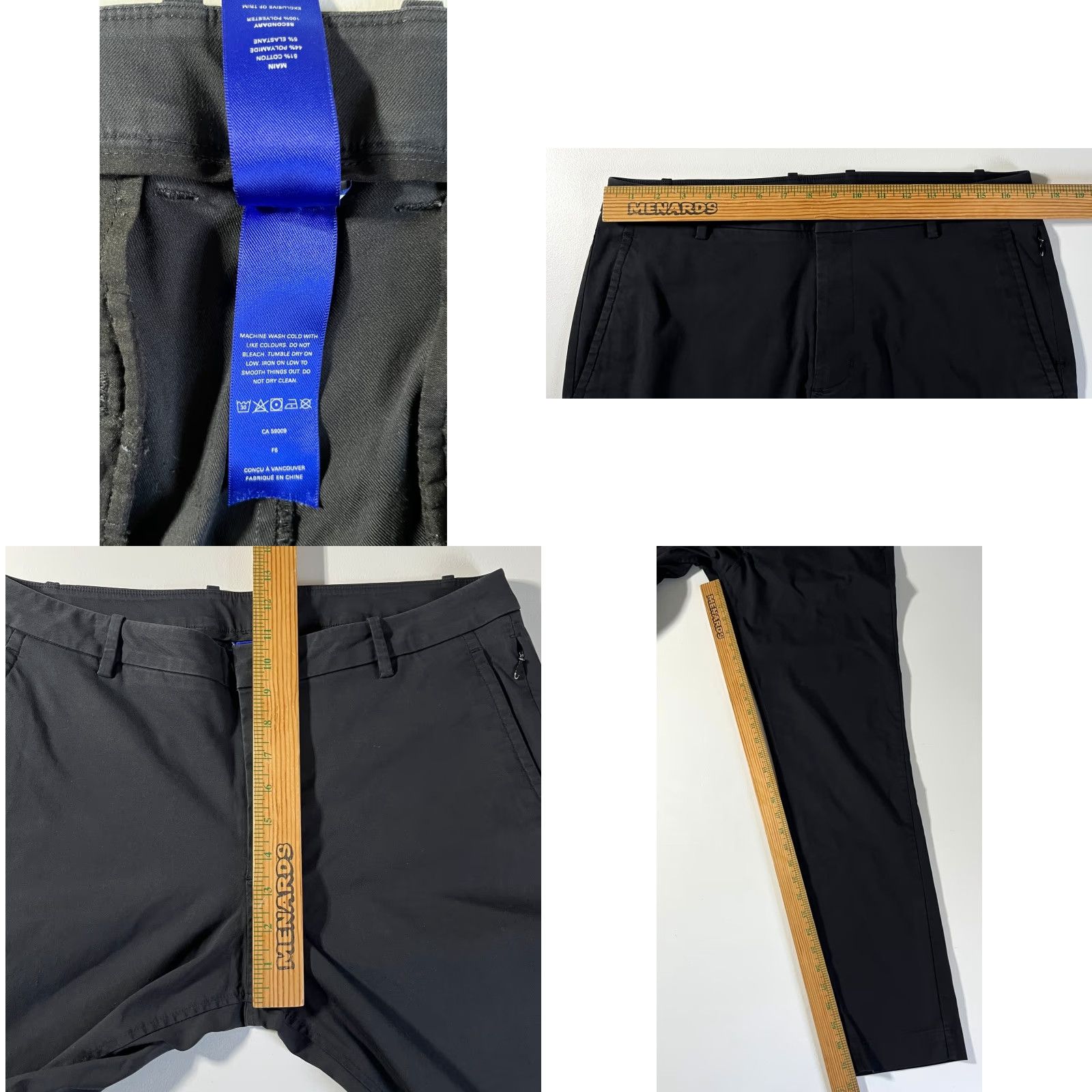 Vintage Kit and Ace Men’s Chino Pants Black 34 Regular 34 Cotton Blend Stretch Flat Front Belt Loops Straight Inseam 32 Casual Vintage/Preppy Style City Size US 34 / EU 50 - 9 Thumbnail
