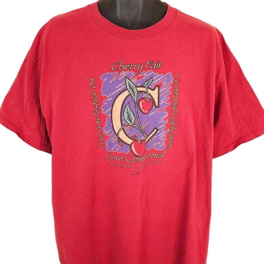 Vintage Vintage Cherry Fair T Shirt Mens Size XL Red Y2K Cove Arts Size US XL / EU 56 / 4 - 1 Thumbnail
