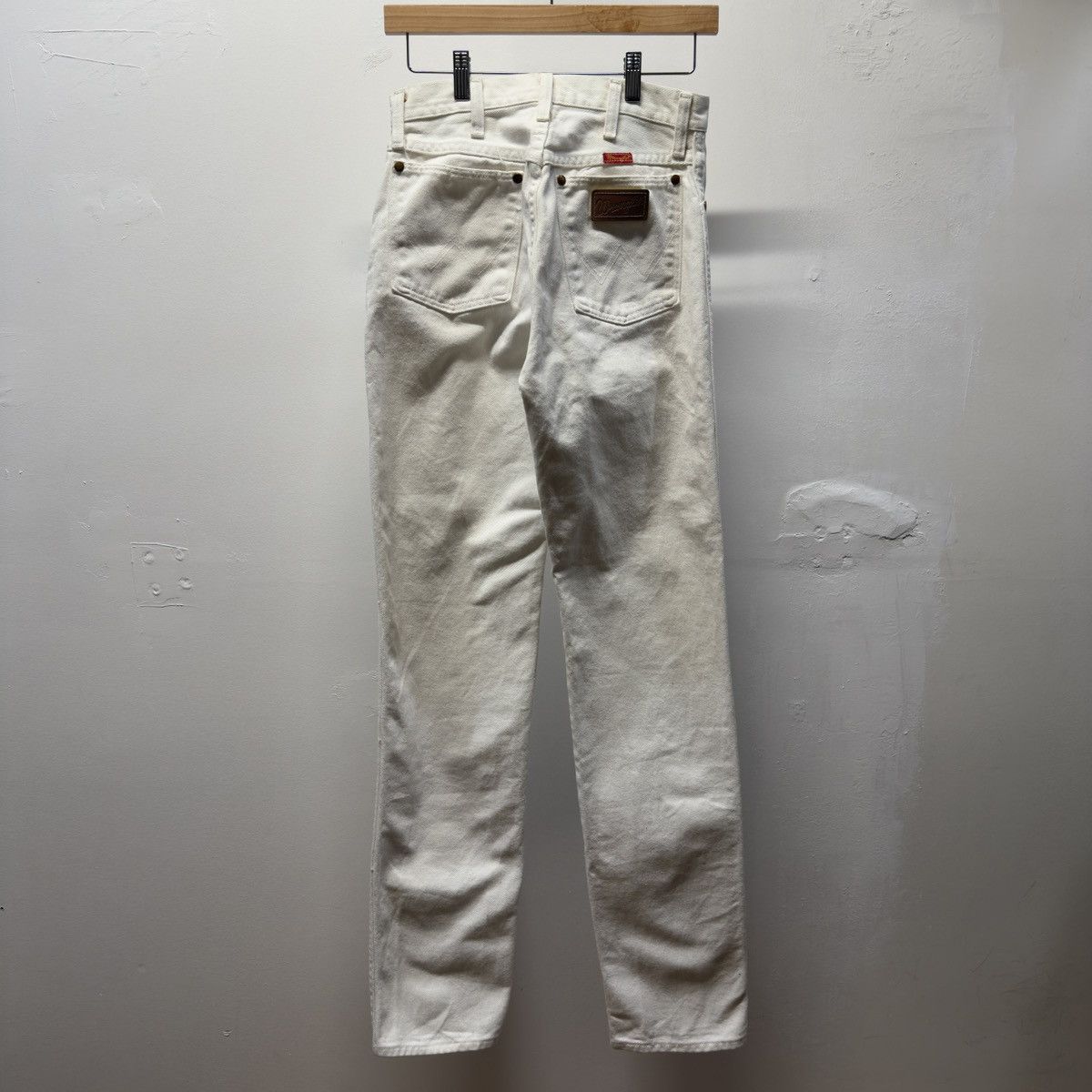 Vintage Wrangler White Denim Jeans Straight Fit ERD Grunge RRL Size 26" / US 2 / IT 38 - 2 Thumbnail
