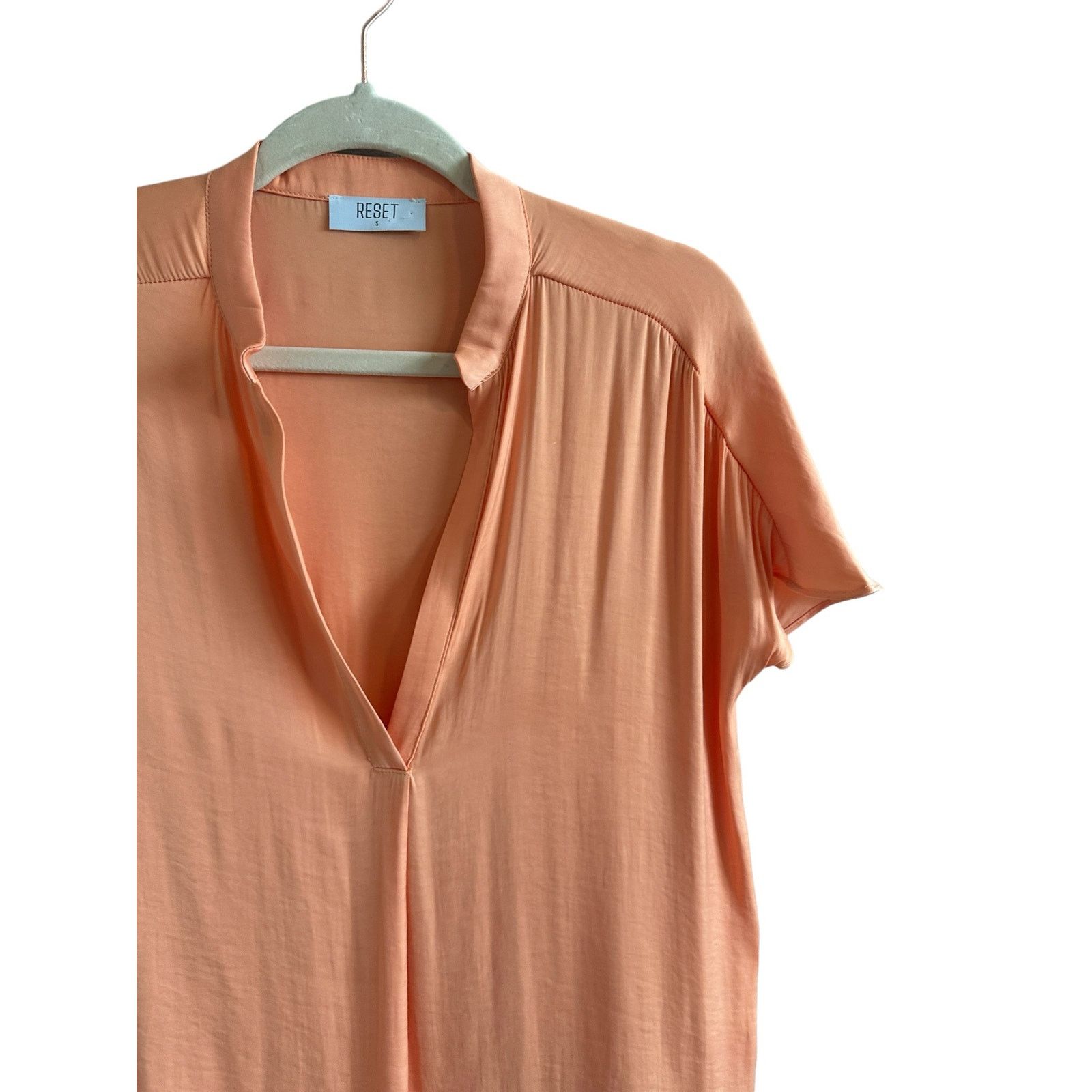 Other RESET Orange Short Sleeve V-Neck Lightweight Slip On Blouse Size S / US 4 / IT 40 - 5 Thumbnail