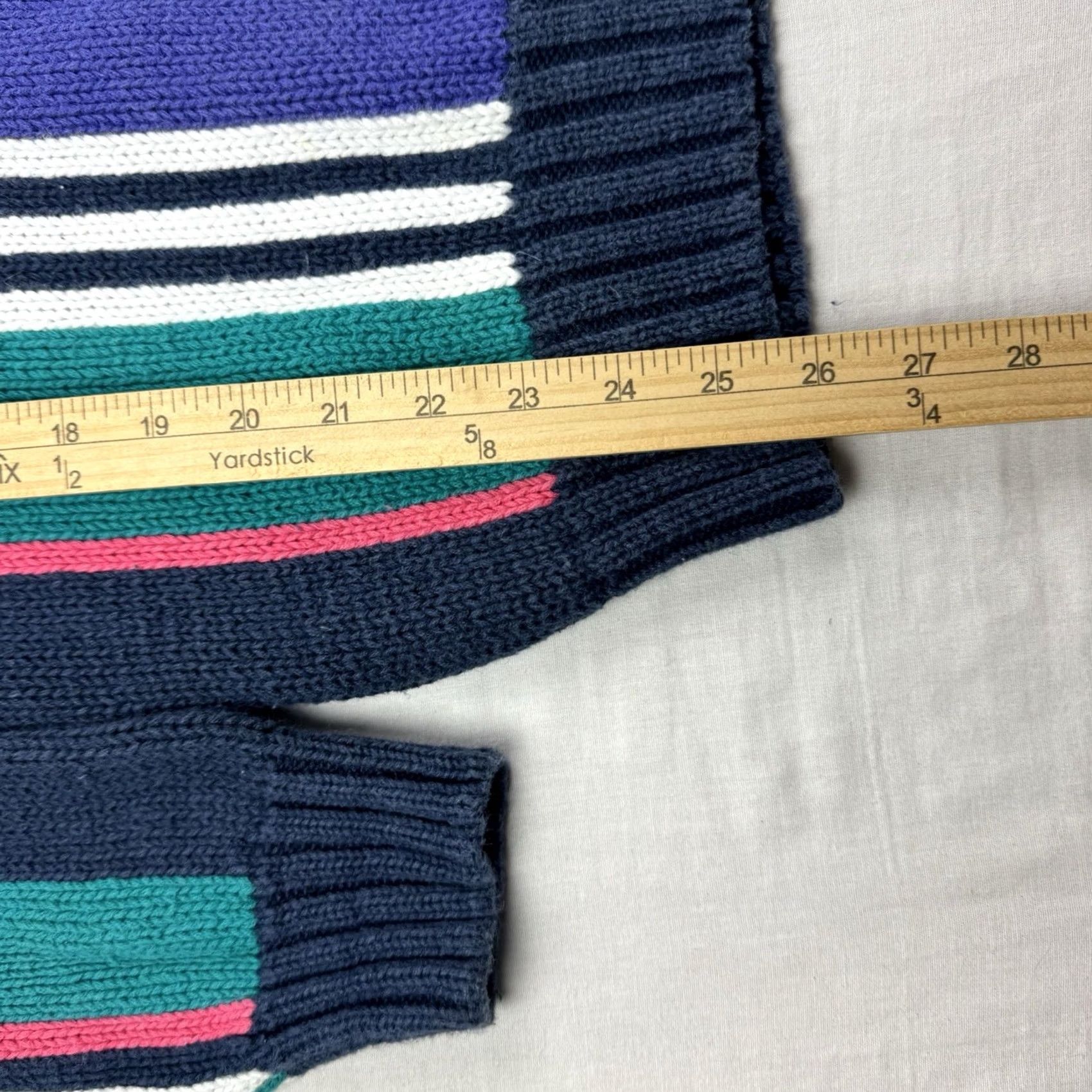 Vintage VINTAGE Cape Isle Knitters Chunky Sweater Adult Large Striped Heavyweight 90s Size US L / EU 52-54 / 3 - 4 Thumbnail