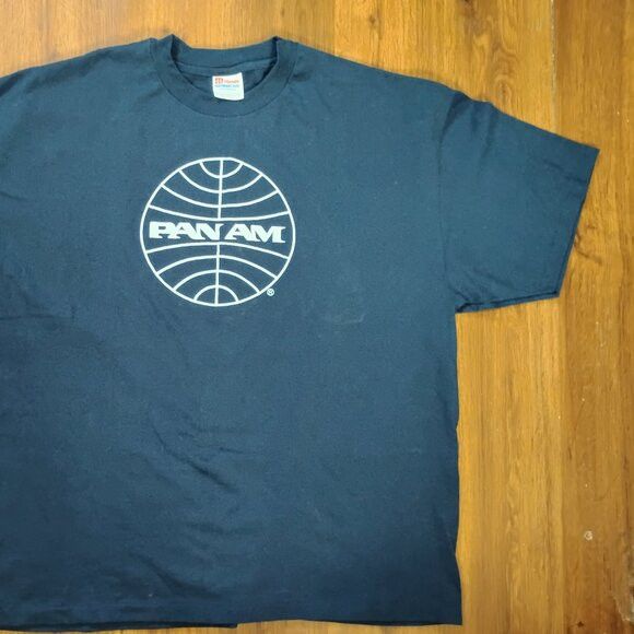 Hanes Deadstock Vintage Pan Am Logo T-Shirt Size US XXL / EU 58 / 5 - 3 Thumbnail