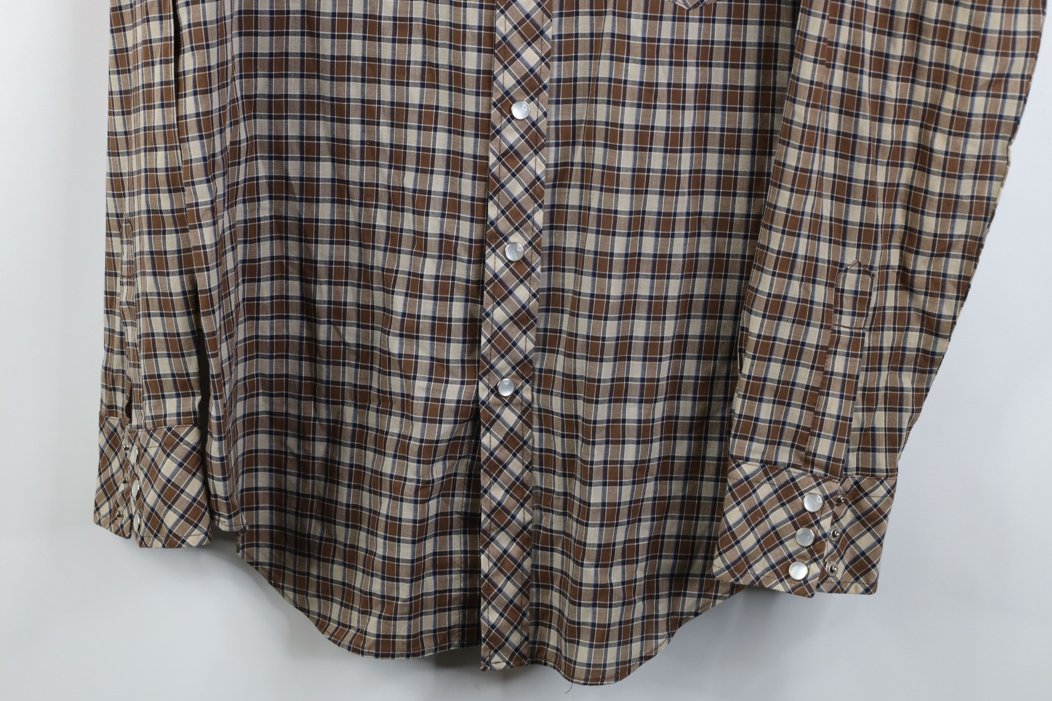 Vintage Vintage 70s Streetwear Cowboy Rodeo Button Shirt Brown Plaid Size US M / EU 48-50 / 2 - 3 Thumbnail