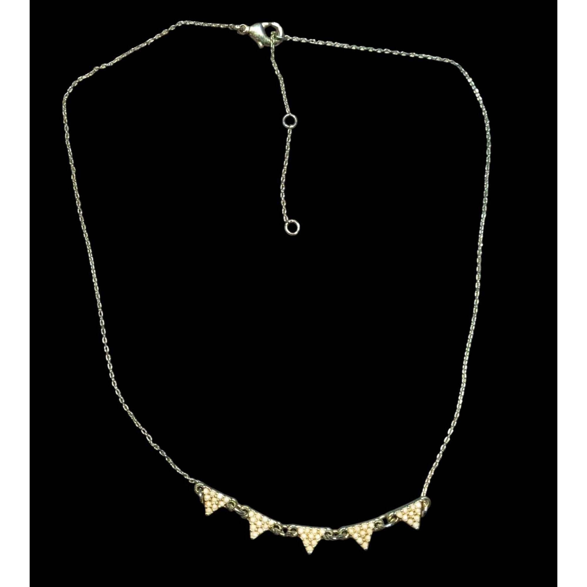 Other Dainty Five Triangle Pendant Necklace With Cream Beaded Acce Size ONE SIZE - 1 Thumbnail