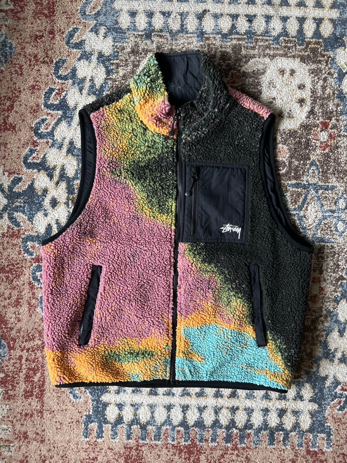 トップス Stussy striped vest Stussy Stussy Striped Sherpa Vest | Grailed