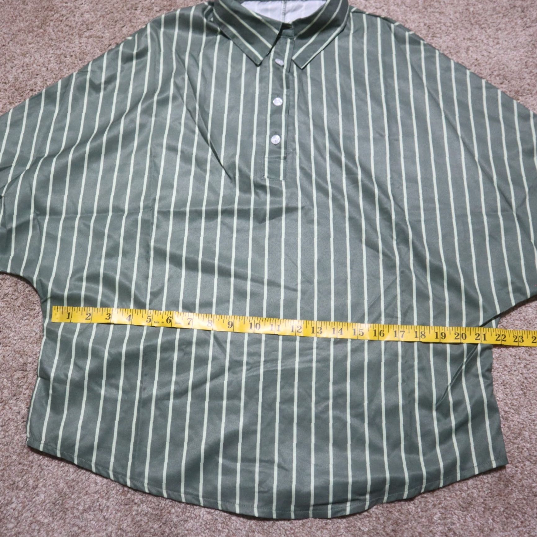 Vintage Misslook Shirt Women S Green Striped Blouse Adult Small Size S / US 4 / IT 40 - 4 Thumbnail