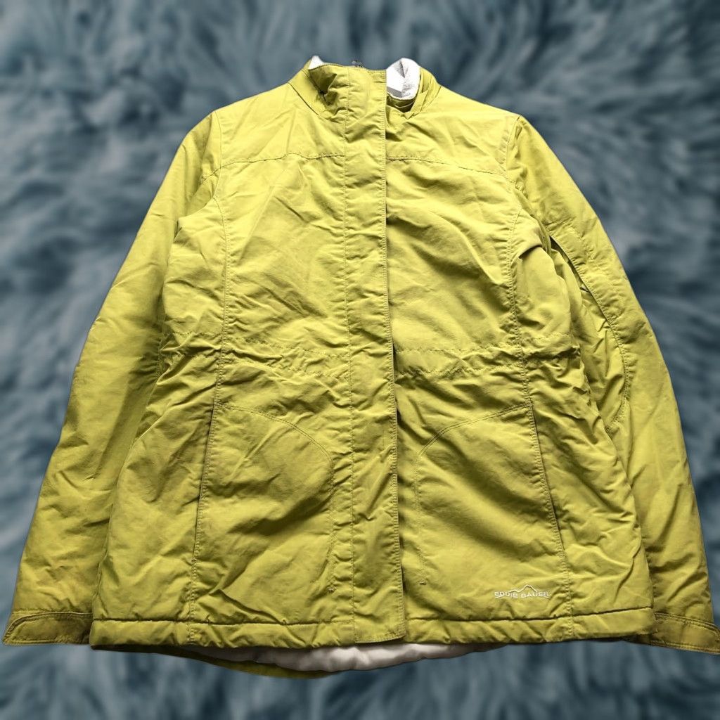 Eddie Bauer Eddie Bauer Quilted Lined Jacket Womens Small S Full Zip Pockets Green White Jacket Size S / US 4 / IT 40 - 1 Thumbnail