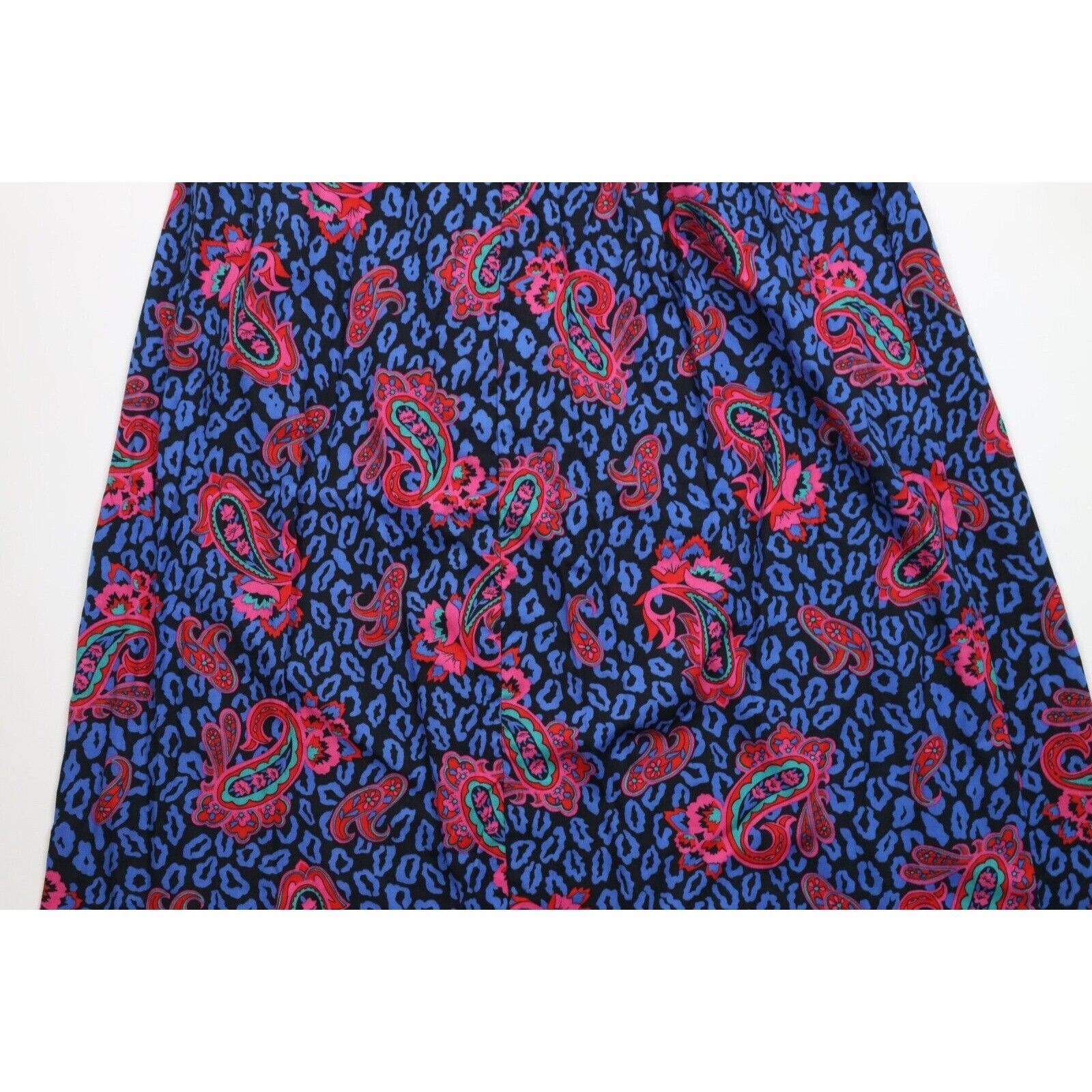 Vintage Vintage 70s Streetwear Rainbow Paisley Pleated Skirt Size 38" / US 16 / IT 52 - 9 Thumbnail