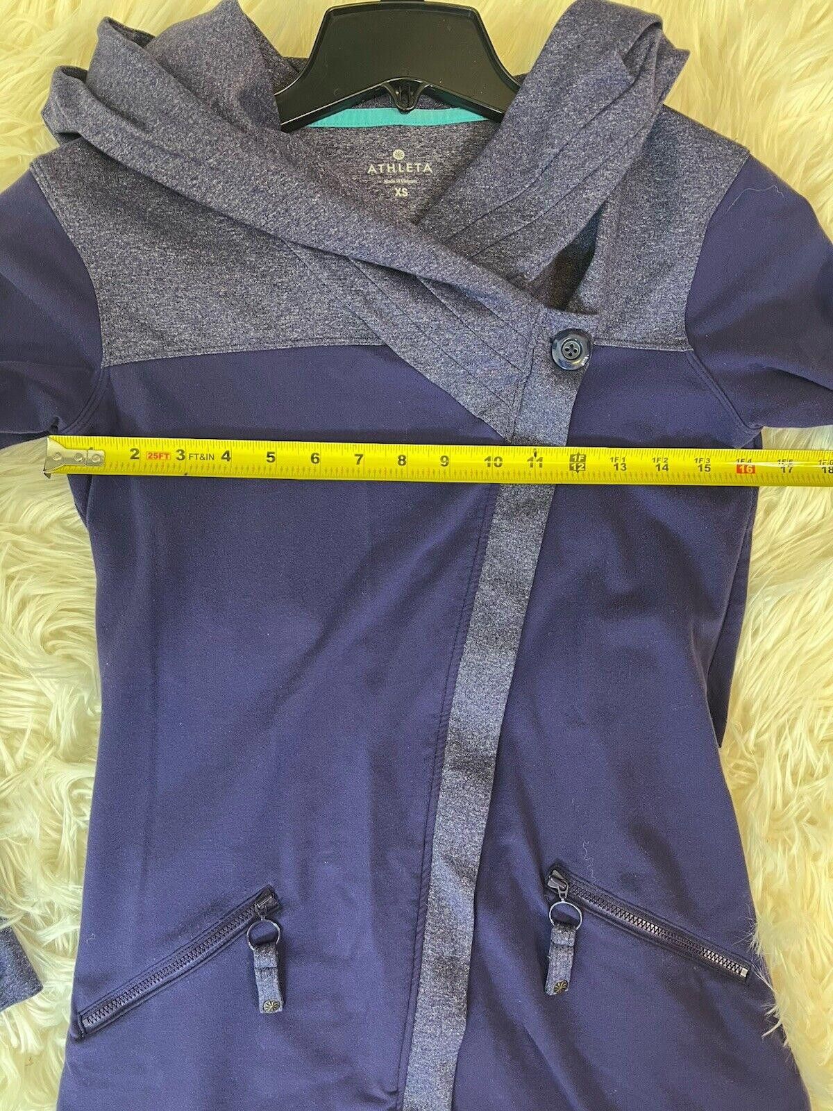 Designer ATHLETA PURPLE LONG HOODIE JACKET XS ASYMMETRICAL ZIP Size XS / US 0-2 / IT 36-38 - 7 Thumbnail