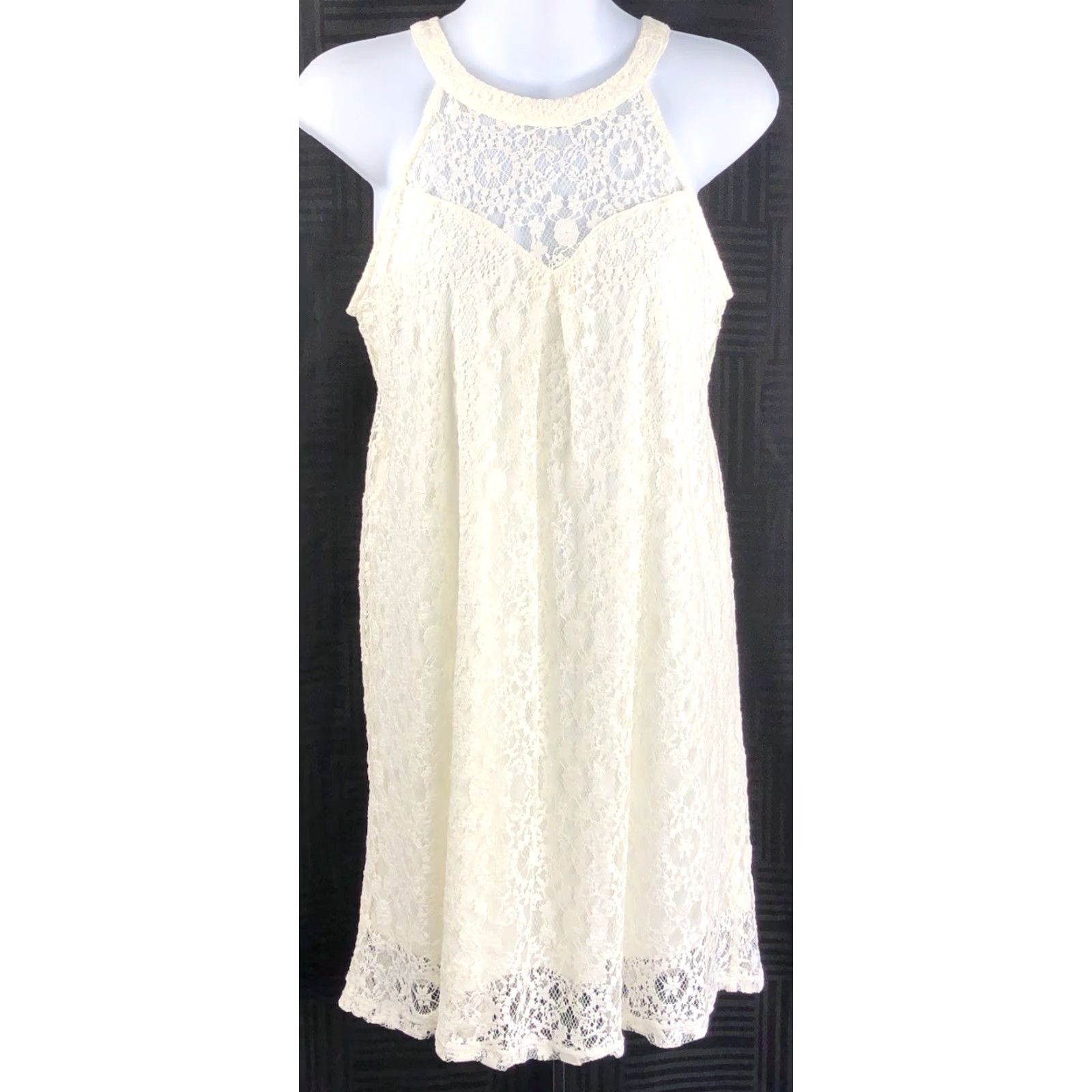 white lace short dress long sleeve Bohemian Mini Dress in White