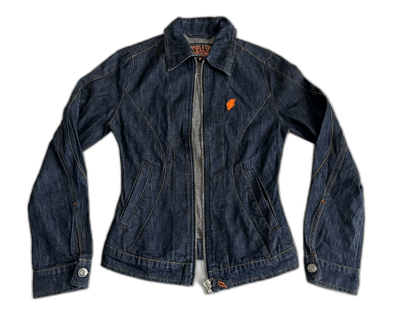 Walter Van Beirendonck Denim Jacket with Orange Accents-250