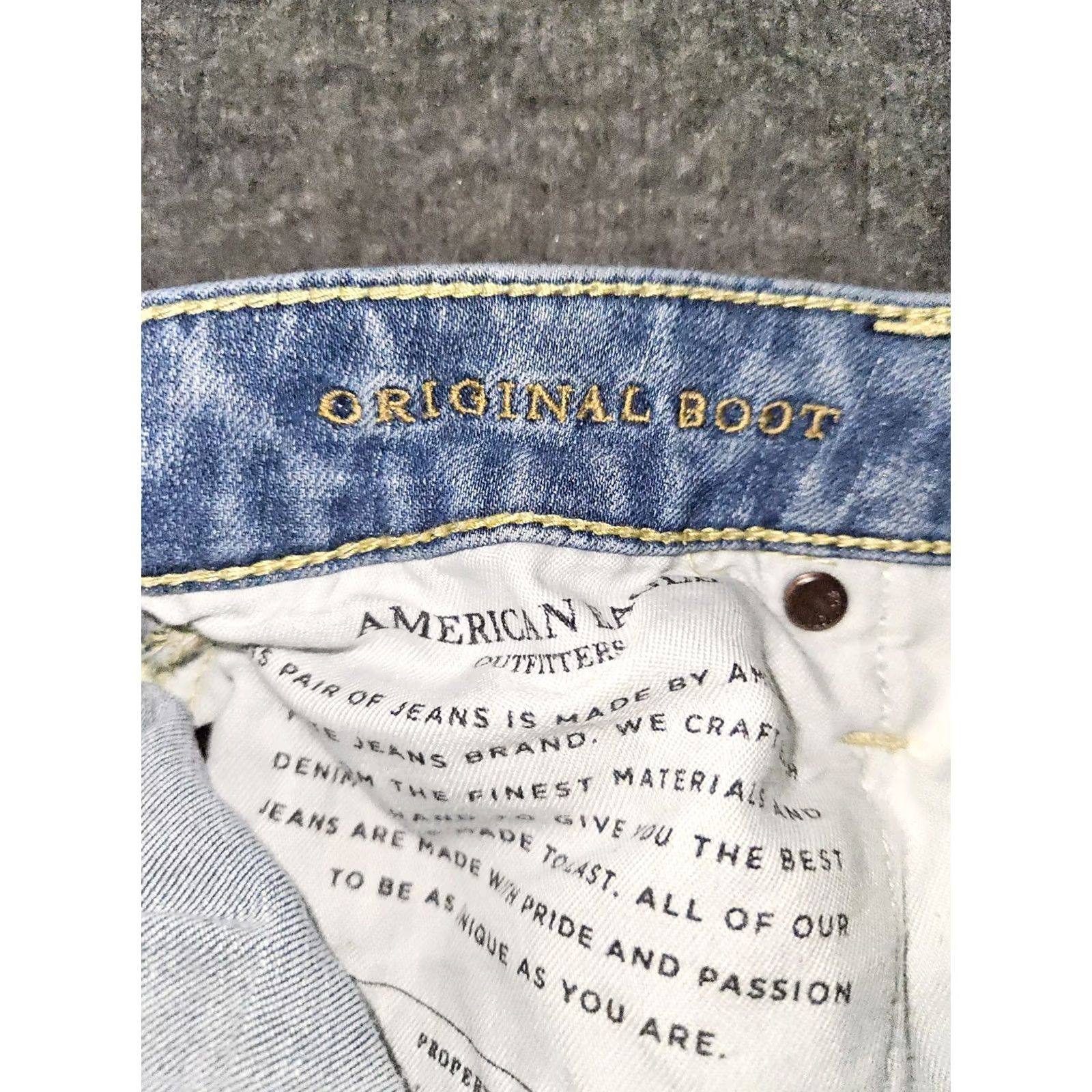 American Eagle Outfitters VINTAGE American Eagle Outfitters Original Boot Jeans Mens 26x29 Blue Denim Bootcut 90s Grunge Preppy Stretch Pockets Slimming Size US 26 / EU 42 - 3 Thumbnail