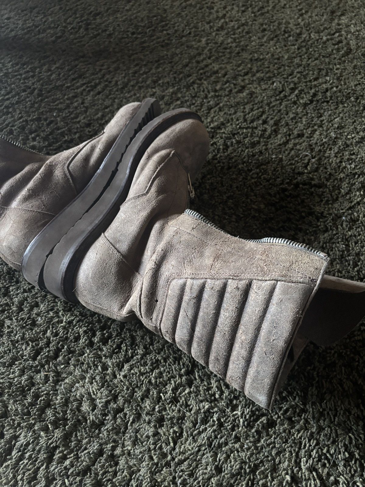 FW11 Rick Owens “Limo” Mohawk Blistered Zip Boots