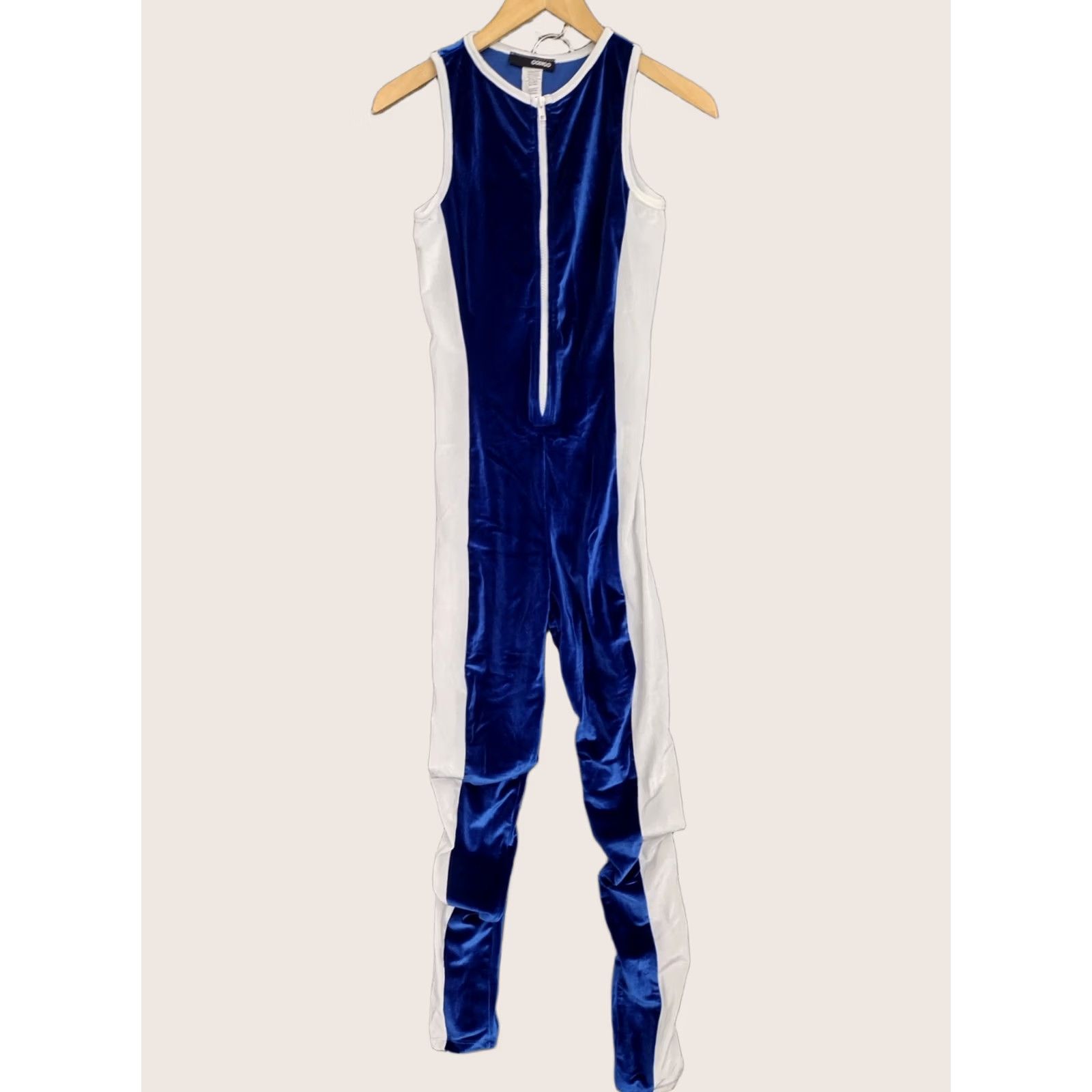 Vintage Codigo Women's Yoga Sleeveless Tight 1/4 Zip Round Neck Blue Jumpsuit Size S Size 28" / US 6 / IT 42 - 1 Thumbnail