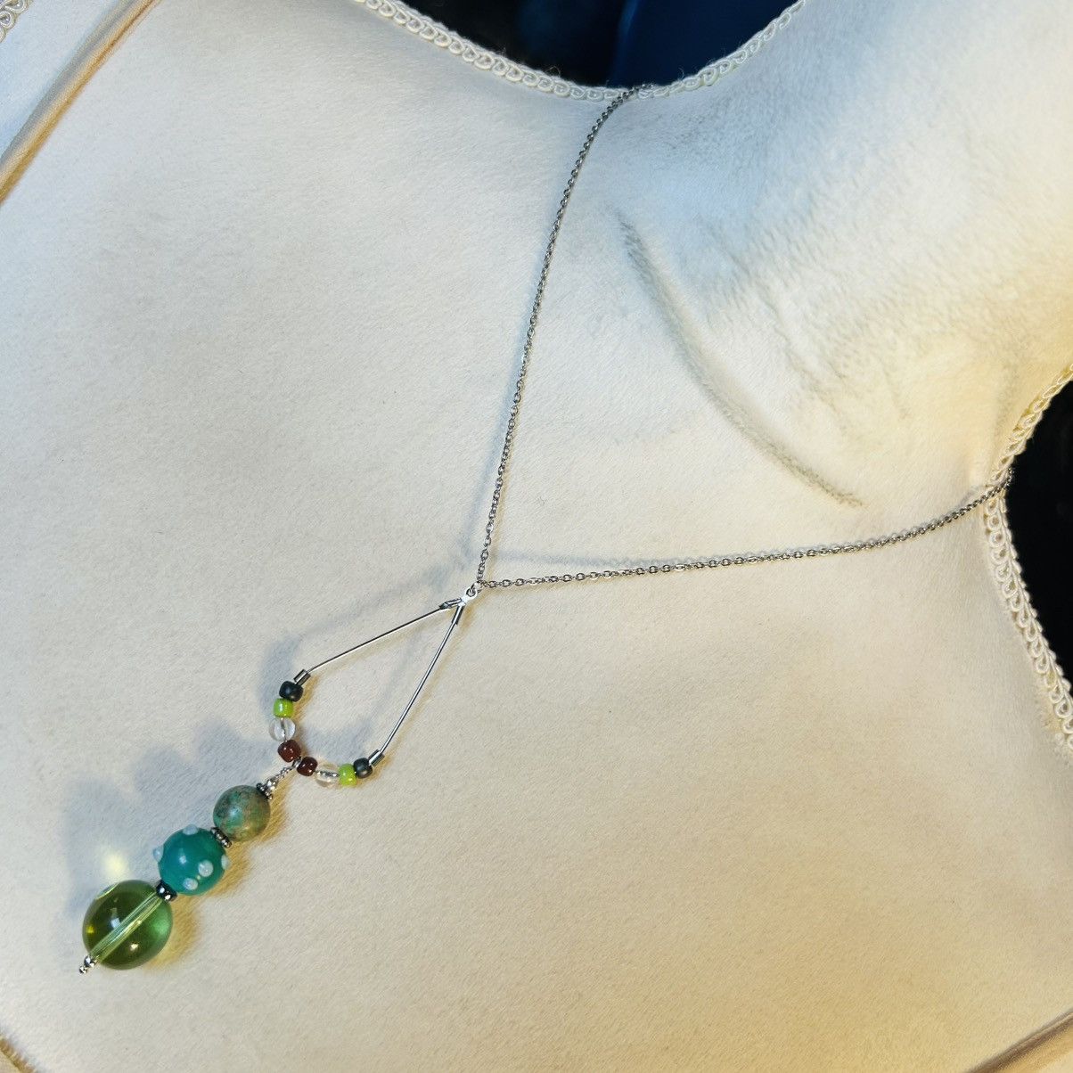 Handmade Handcrafted vintage bead changeable charm pendant necklace Size ONE SIZE - 2 Thumbnail