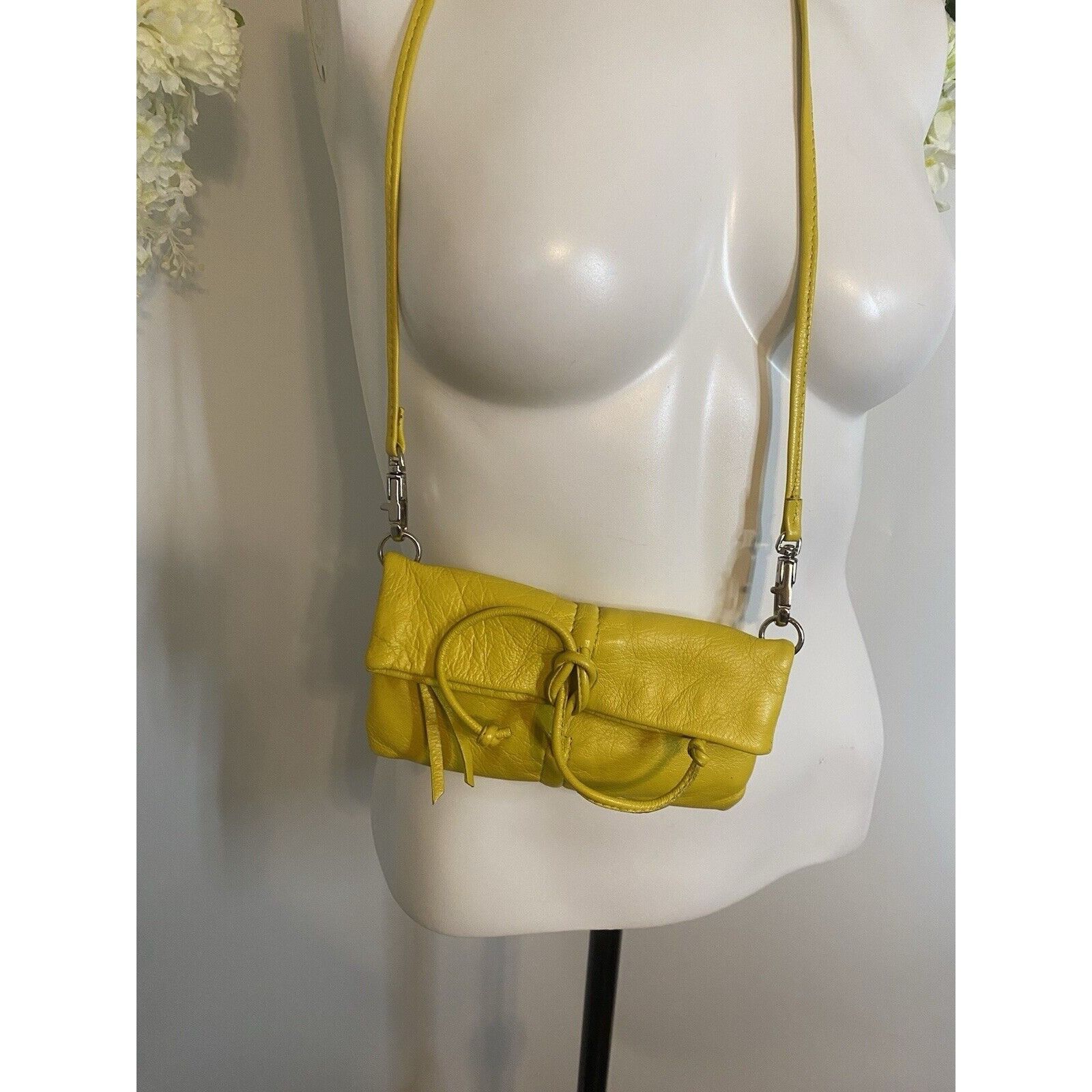 Vintage Arezzo Yellow Leather Small Crossbody Shoulder Bag Clutch Ad Size ONE SIZE - 6 Thumbnail