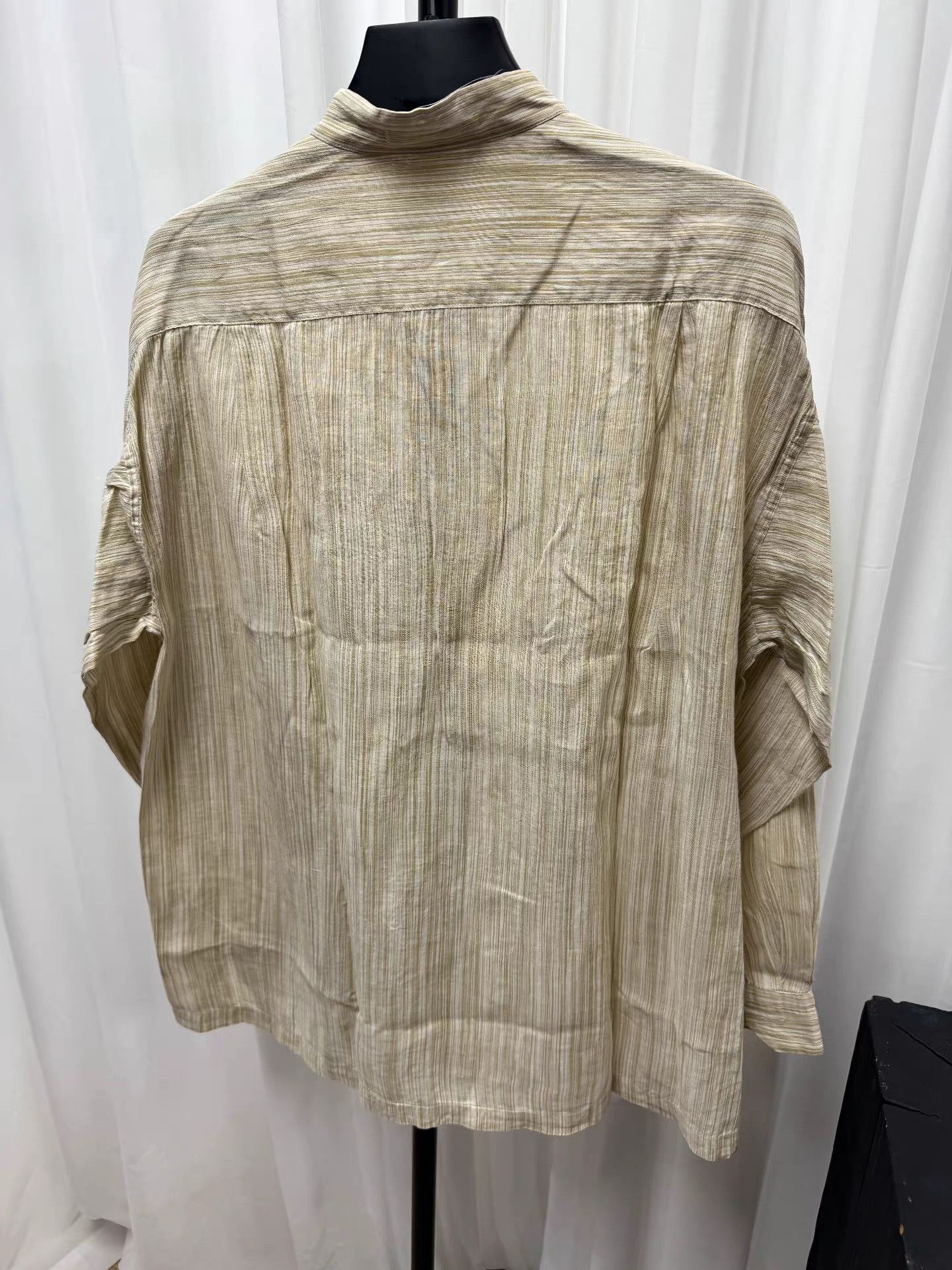 Issey Miyake Issey Miyake Men 100% Linen Vintage Stripe Pocket Shirt K20 Size US XL / EU 56 / 4 - 7 Thumbnail