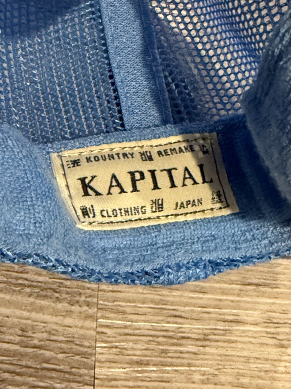 Kapital Kapital “Denim Men Loves Cats” Trucker Hat Blue/Pink Size ONE SIZE - 3 Thumbnail