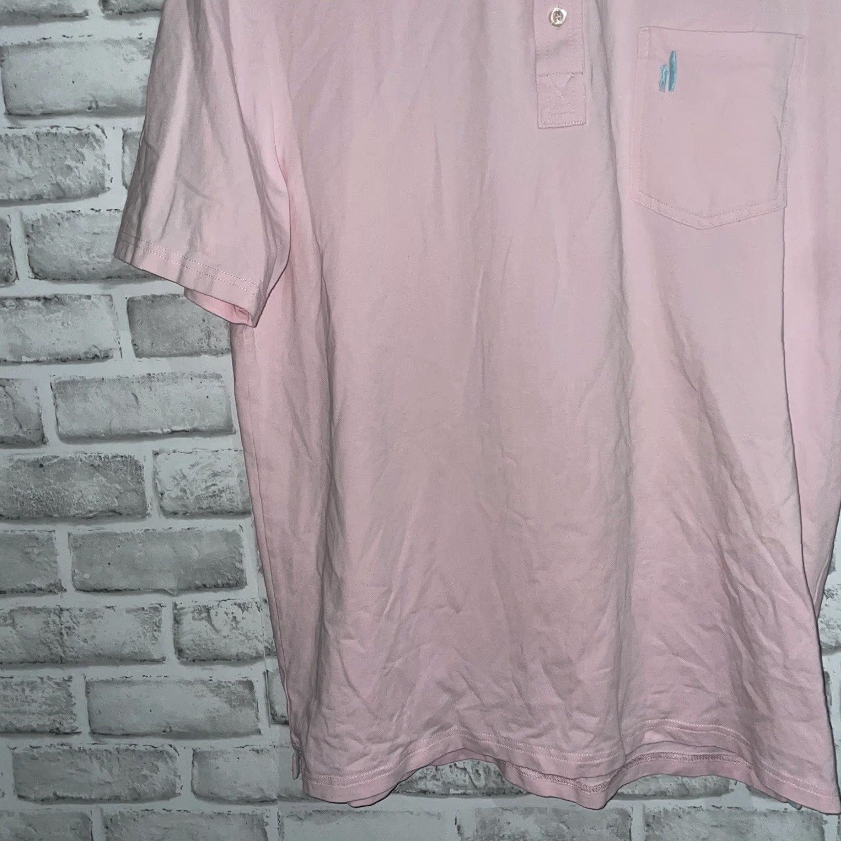 johnnie-O Johnnie-O Hangin Out Pink Cotton Pocket Polo Shirt Mens Size L Size US L / EU 52-54 / 3 - 3 Thumbnail