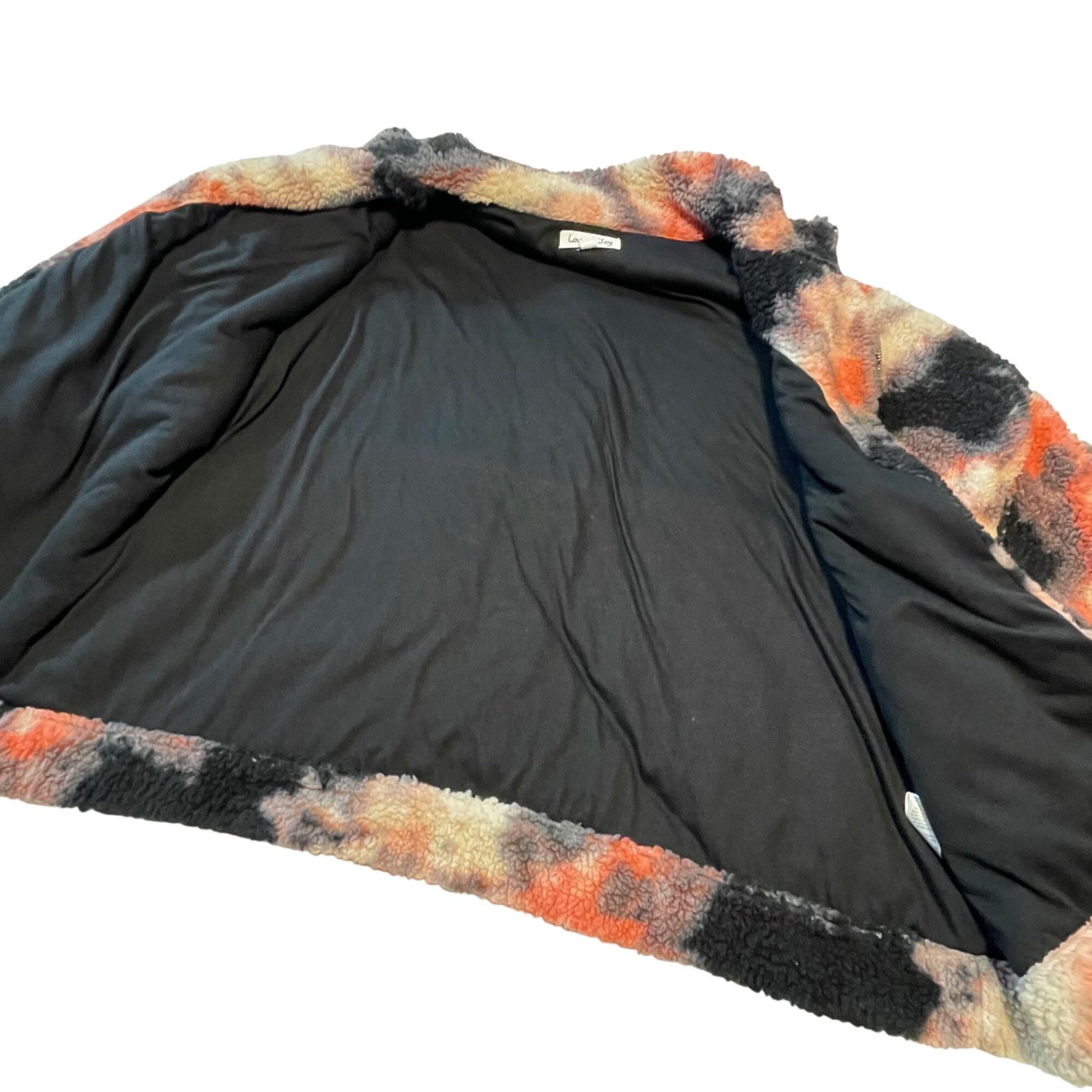 Other Tie-Dye Sherpa Fleece Jacket 1X By Love + Joy Coral Black Go Size XL / US 12-14 / IT 48-50 - 6 Thumbnail