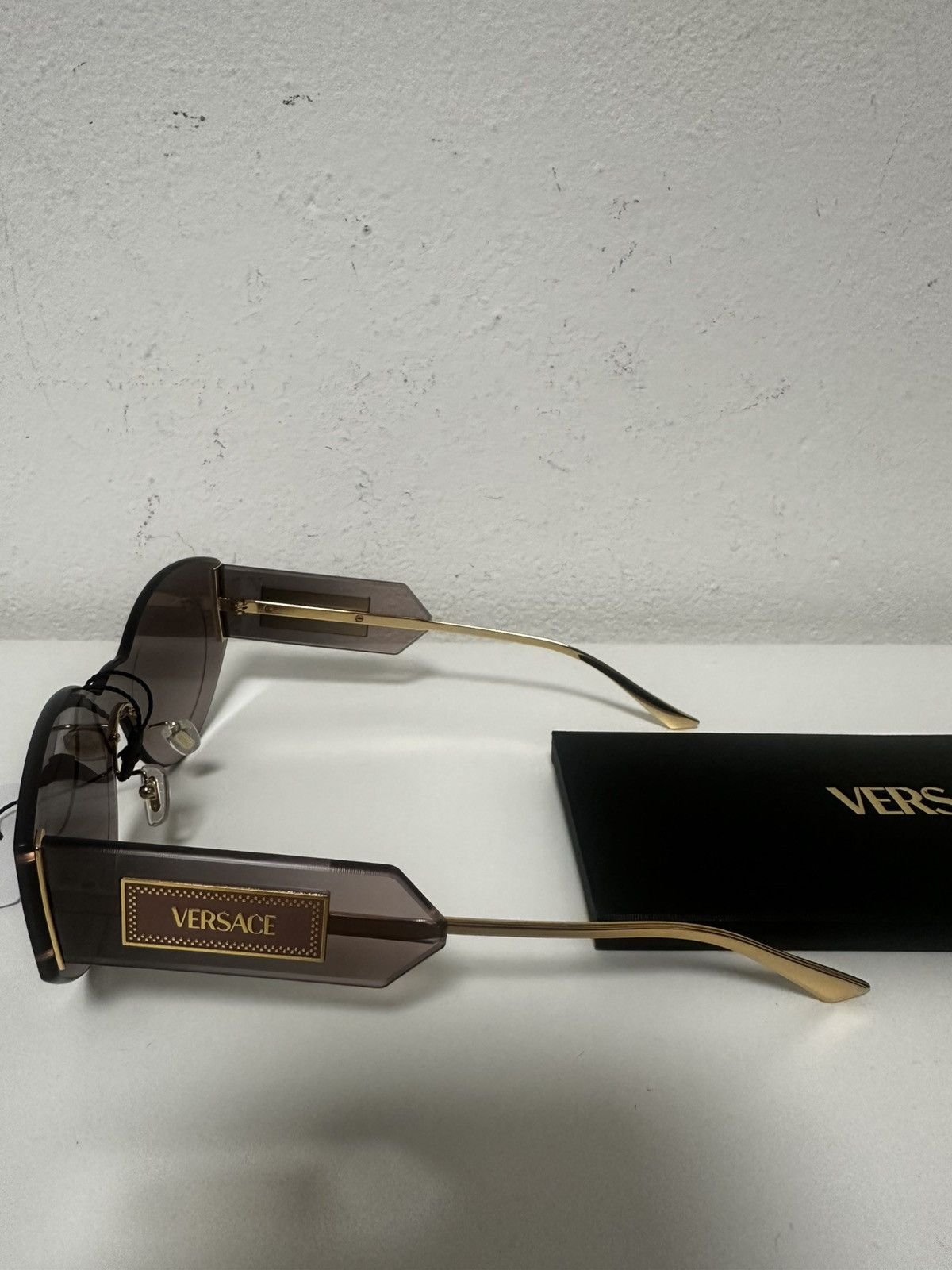 Versace Versace Damier Plaque Shield Sunglasses Size ONE SIZE - 3 Thumbnail