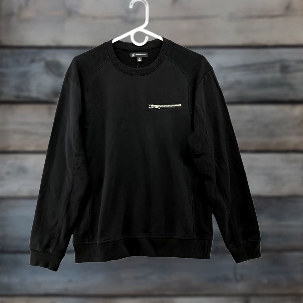 Incu NWT INC International Concepts Mens XS Black Crewneck Sweatshirt Zip Pocket Fleece Pullover Size US XS / EU 42 / 0 - 1 Thumbnail