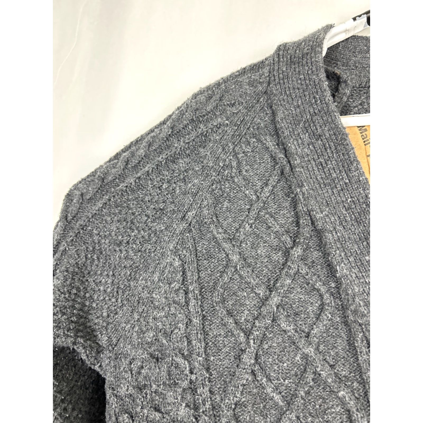 Gap Gap Cardigan Women Knit Wool Blend Open Front Cable-Knit Charcoal Gray Long Sleeve Medium Fall Winter Relaxed Casual Size M / US 6-8 / IT 42-44 - 6 Thumbnail