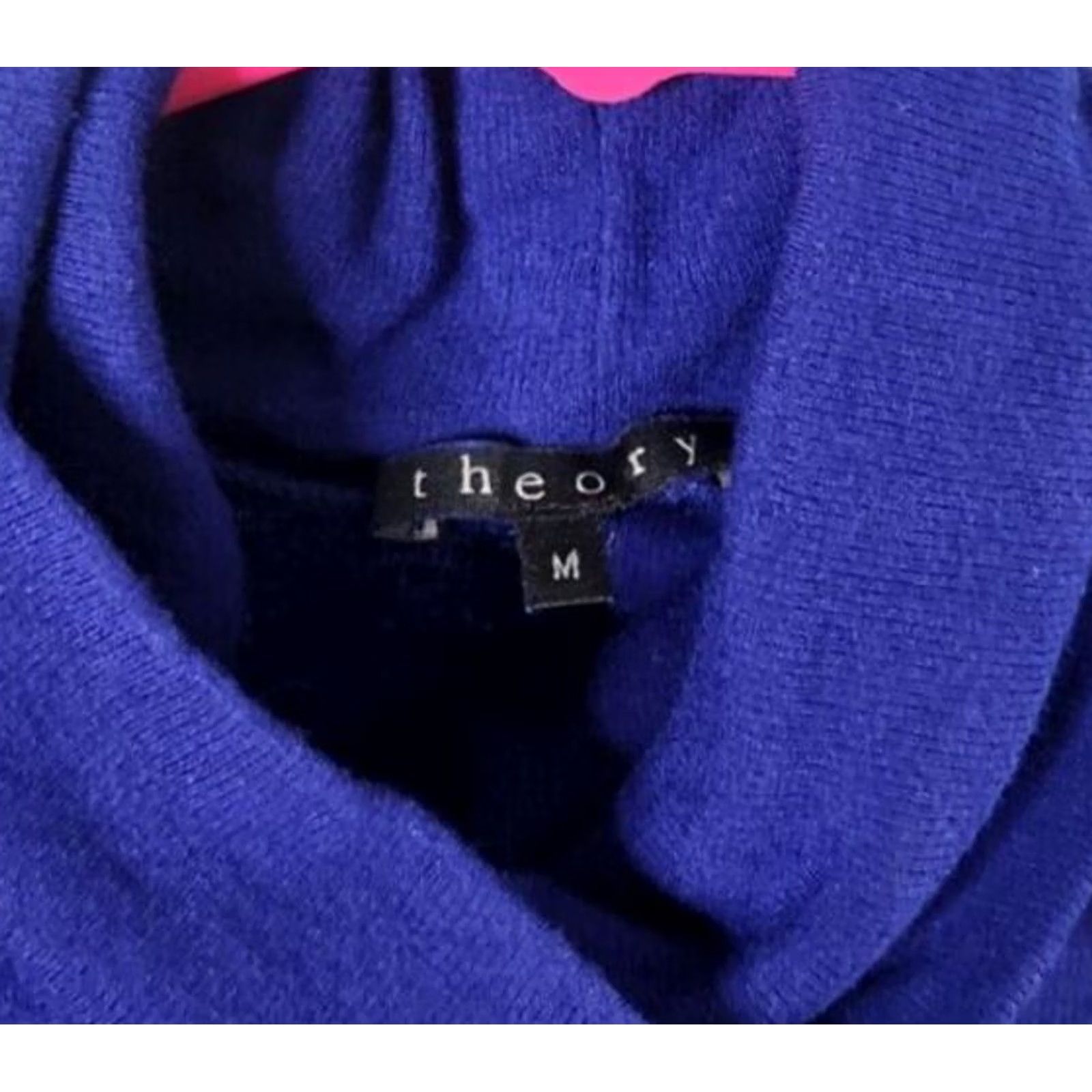 Theory Theory Pullover Shirt Womens M Turtleneck 3/4 Sleeve Modal Wool Blend Blue 90s? Size M / US 6-8 / IT 42-44 - 4 Thumbnail