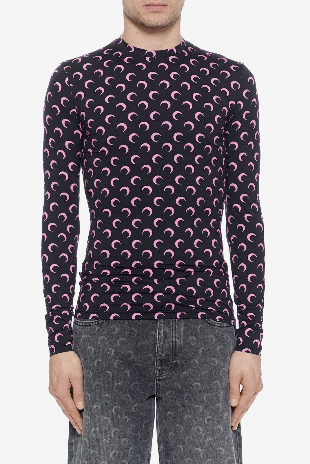 Marine Serre Marine Serre Moon-Print Jersey Long-Sleeve Top Size US S / EU 44-46 / 1 - 1 Thumbnail