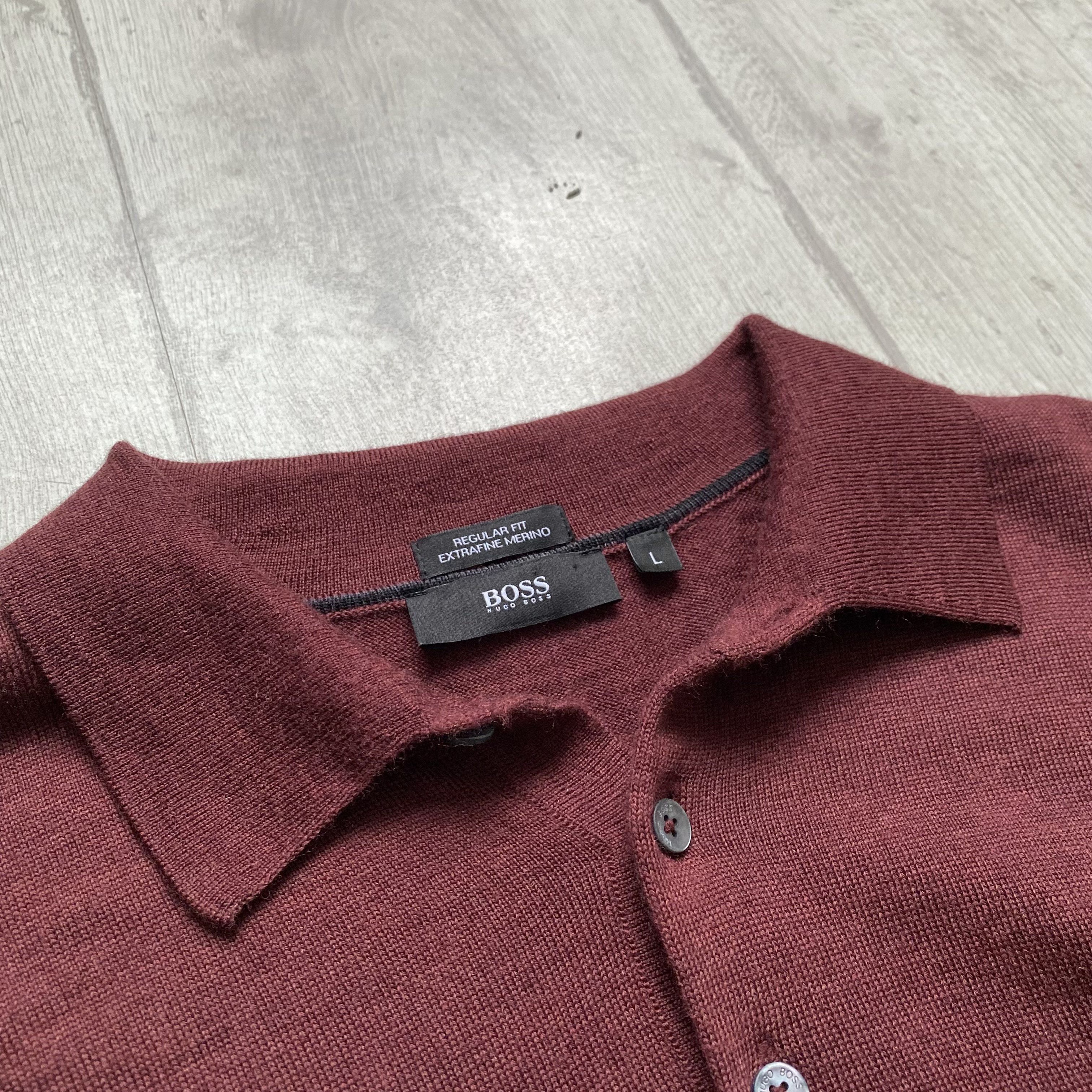 Hugo Boss Luxury Hugo BOSS wool polo rugby sweater pullover jumper Size US L / EU 52-54 / 3 - 6 Thumbnail
