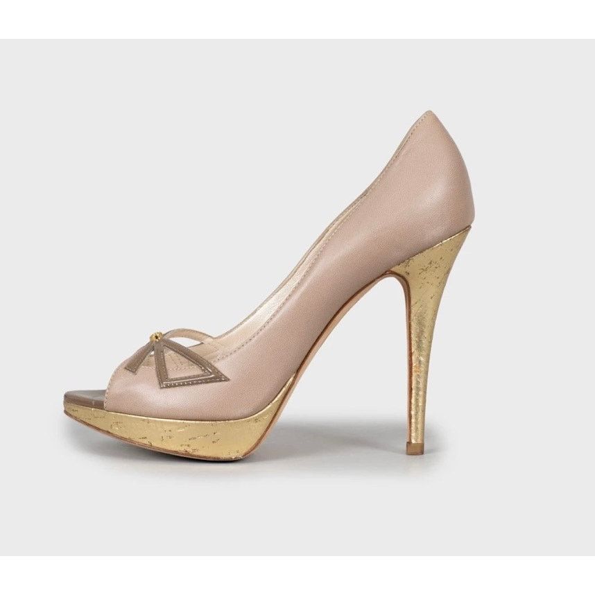 Dior Christian Dior Beige t Leather Bow Pumps Size 36 Size US 5 / IT 35 - 1 Thumbnail