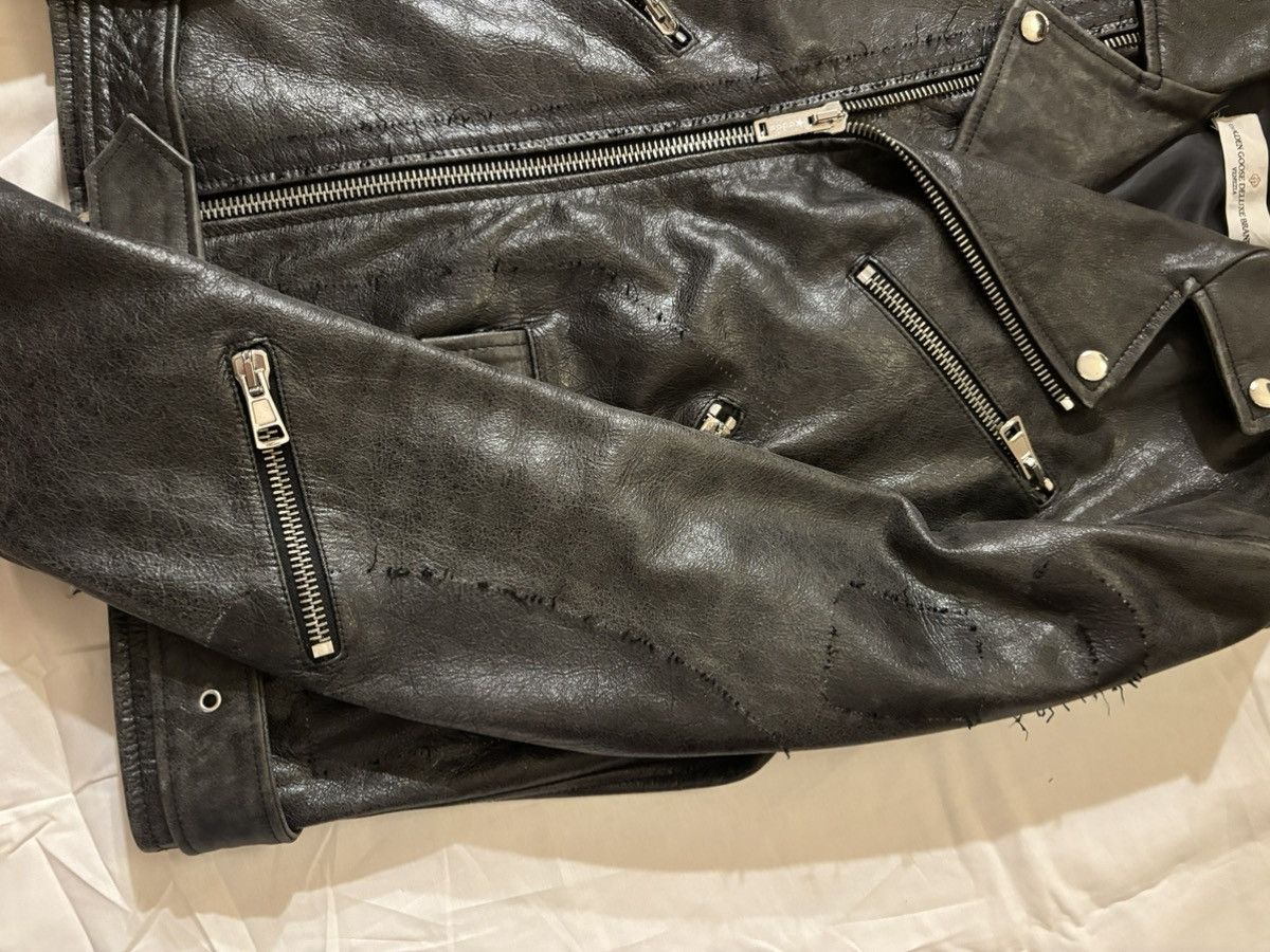 GCDS Golden Goose Distressed Leather Jacket Size US M / EU 48-50 / 2 - 3 Thumbnail