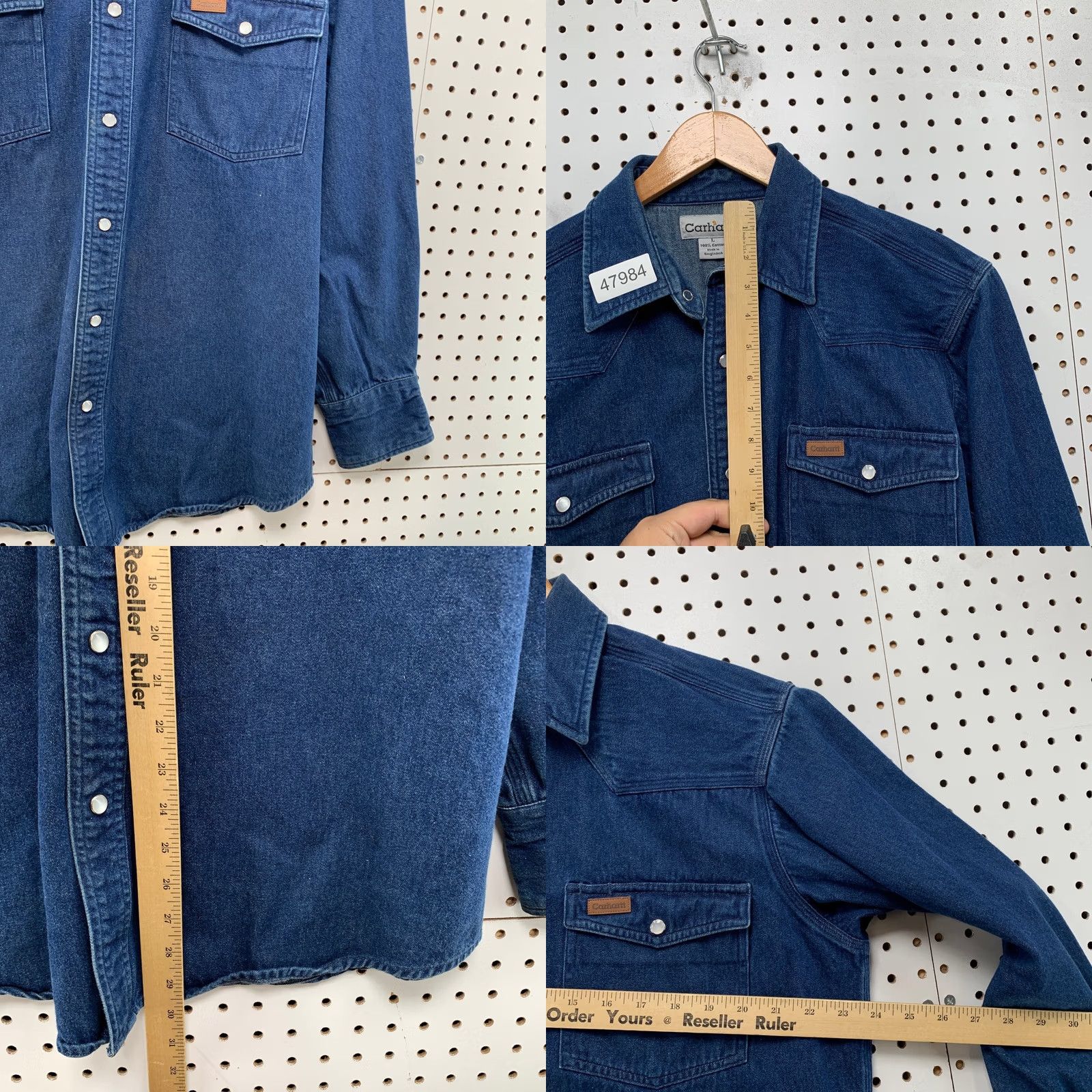 Carhartt Carhartt Denim Snap Shirt Mens L Blue Long Sleeve Cotton Workwear Size US L / EU 52-54 / 3 - 8 Thumbnail