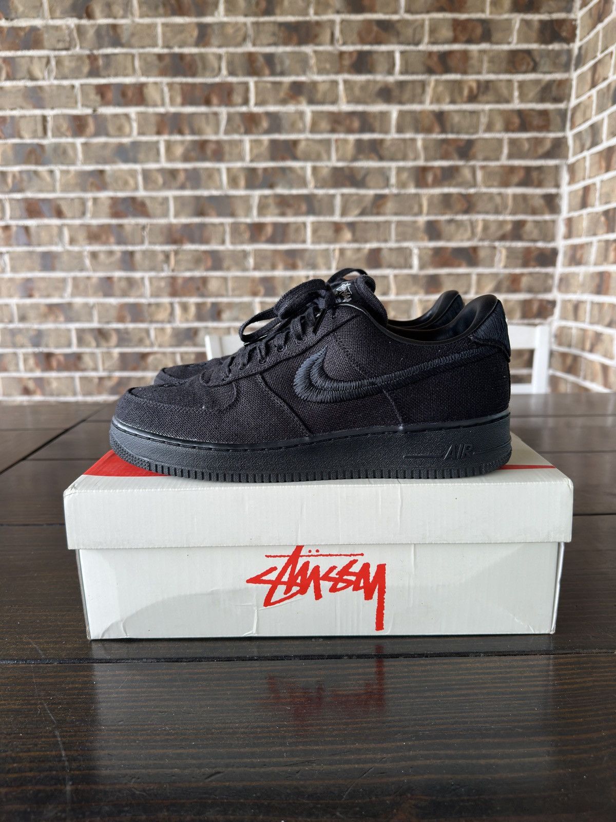 Nike × Stussy Stussy x Nike Air Force 1 Low Black Size US 10.5 / EU 43-44 - 5 Thumbnail