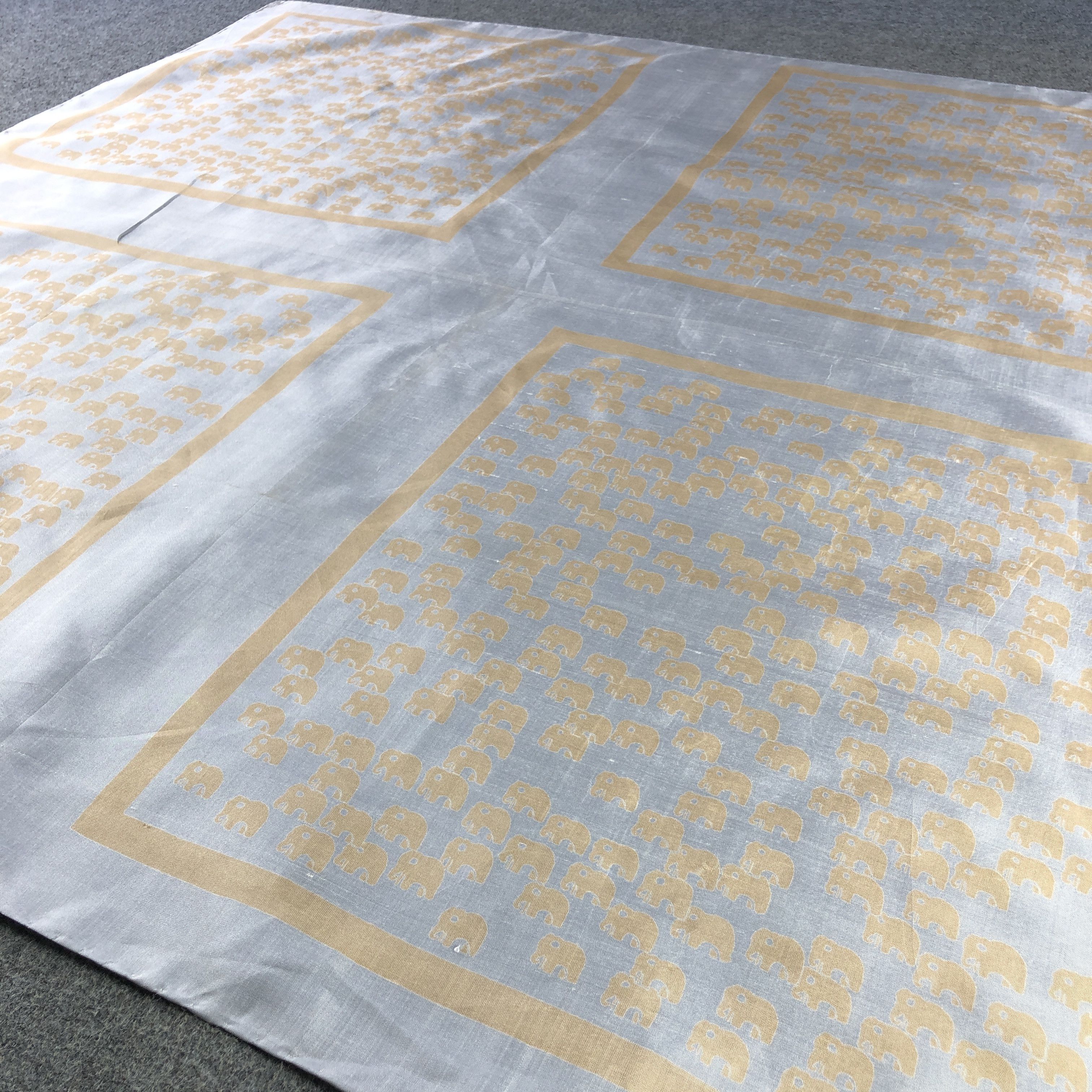 Vintage Vintage Elephants Hand Rolled Silk Scarf M1330 Size ONE SIZE - 3 Thumbnail