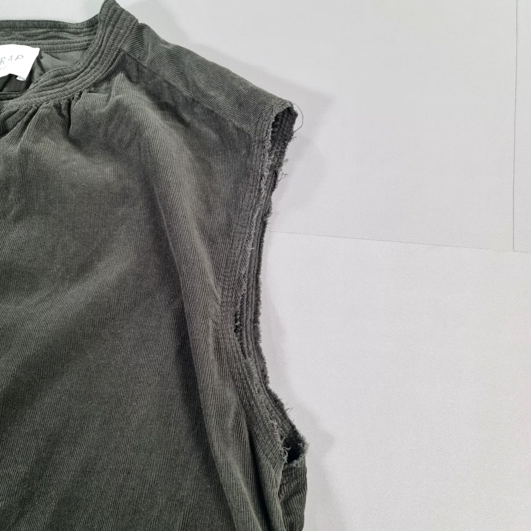 Vintage Wrap London Womens Dress 12 UK Khaki Green Midi Cotton Corduroy Pockets Size XL / US 12-14 / IT 48-50 - 5 Thumbnail