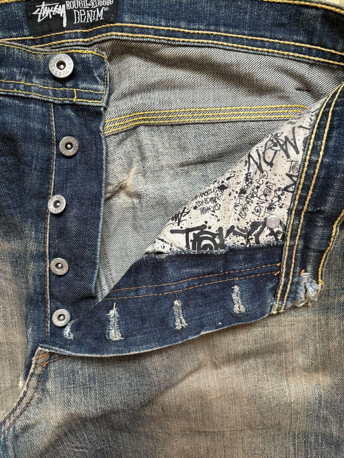 Stussy Vintage Stussy Rusty Mud Wash Distressed Loose Baggy Jeans Size US 32 / EU 48 - 3 Thumbnail