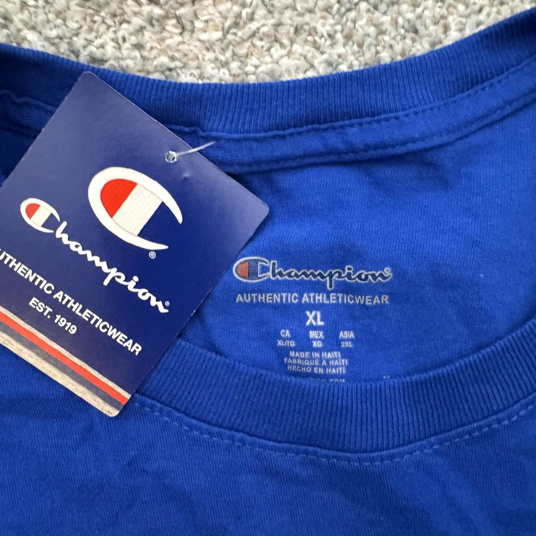 Champion Champion Shirt Mens XL Blue Surf The Web Athletic Tee Embroidered Logo Cotton Size US XL / EU 56 / 4 - 4 Thumbnail