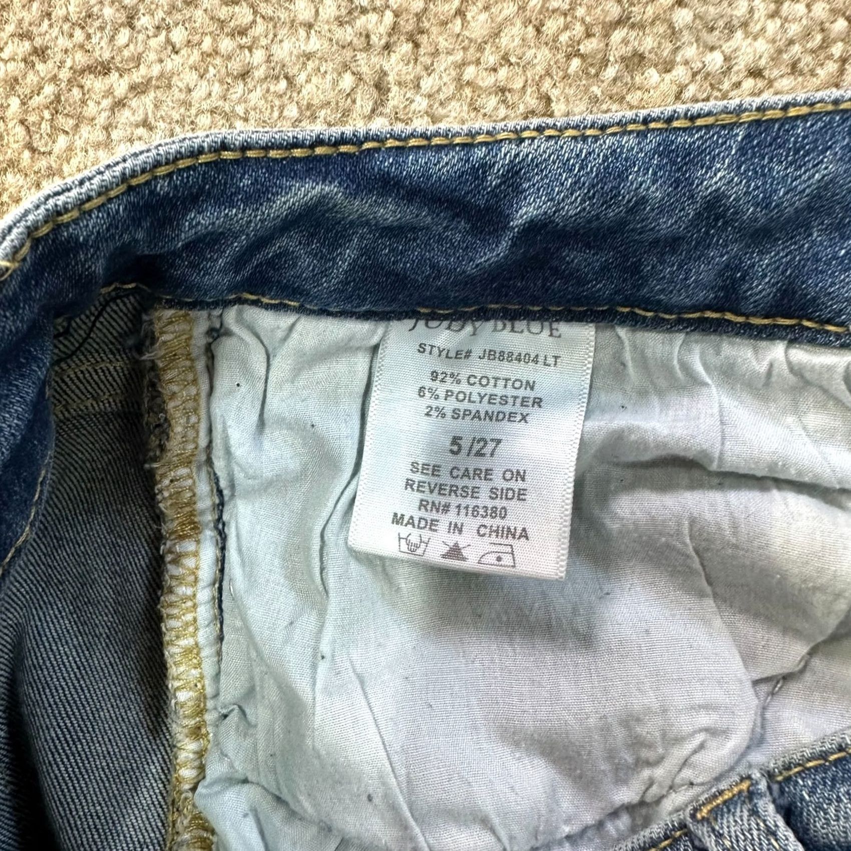 Vintage Judy Blue Women’s High Rise Boyfriend Jeans 5/27 Blue Denim Stretch Slim 27in 29in 5-Pocket Classic Cotton Blend Junior Size 5, 27,Womens, Jeans Size 27" / US 4 / IT 40 - 5 Thumbnail