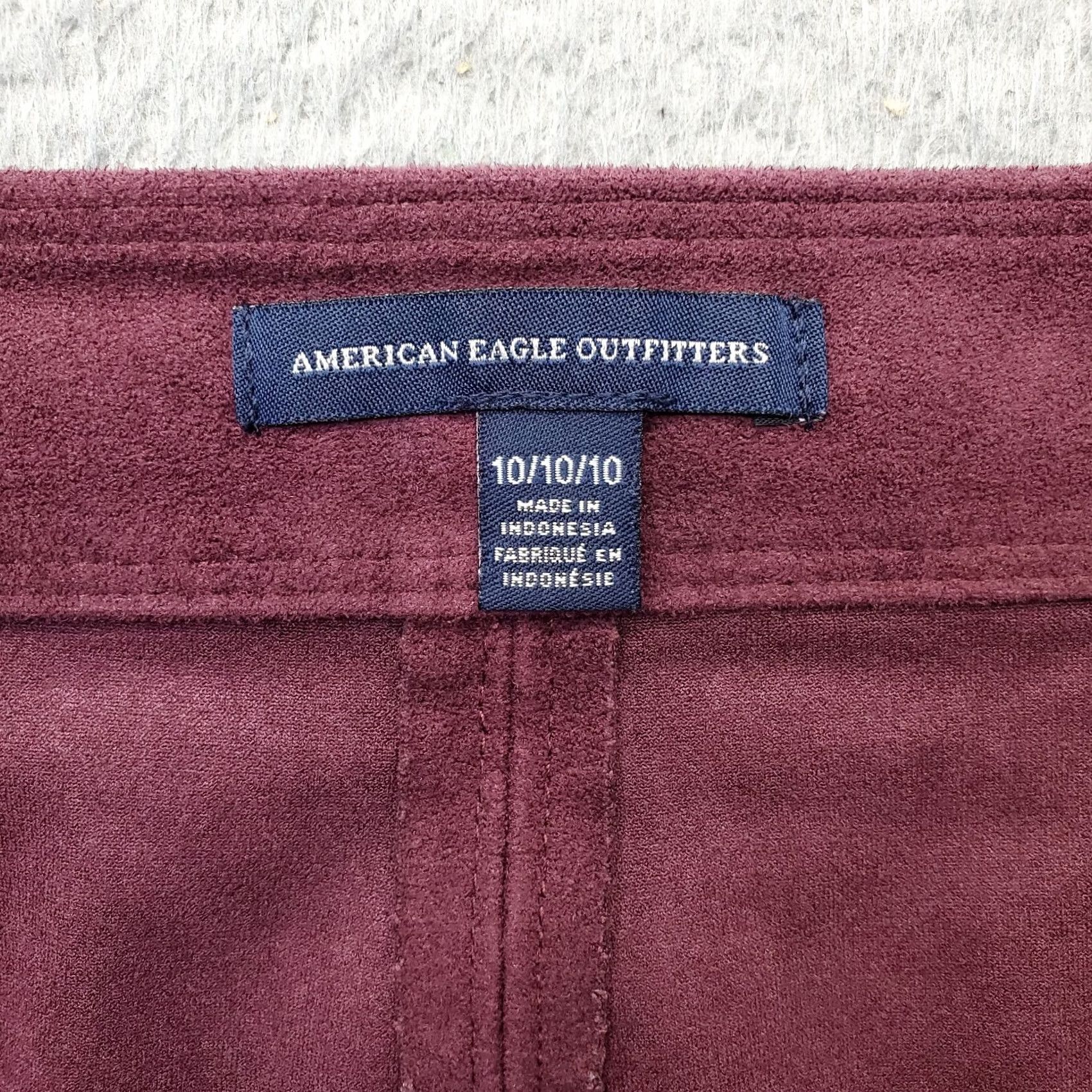 American Eagle Outfitters American Eagle Outfitters Mini Skirt Womens Size 10 Burgundy Snap Front Casual Chic Size 32" / US 10 / IT 46 - 6 Thumbnail