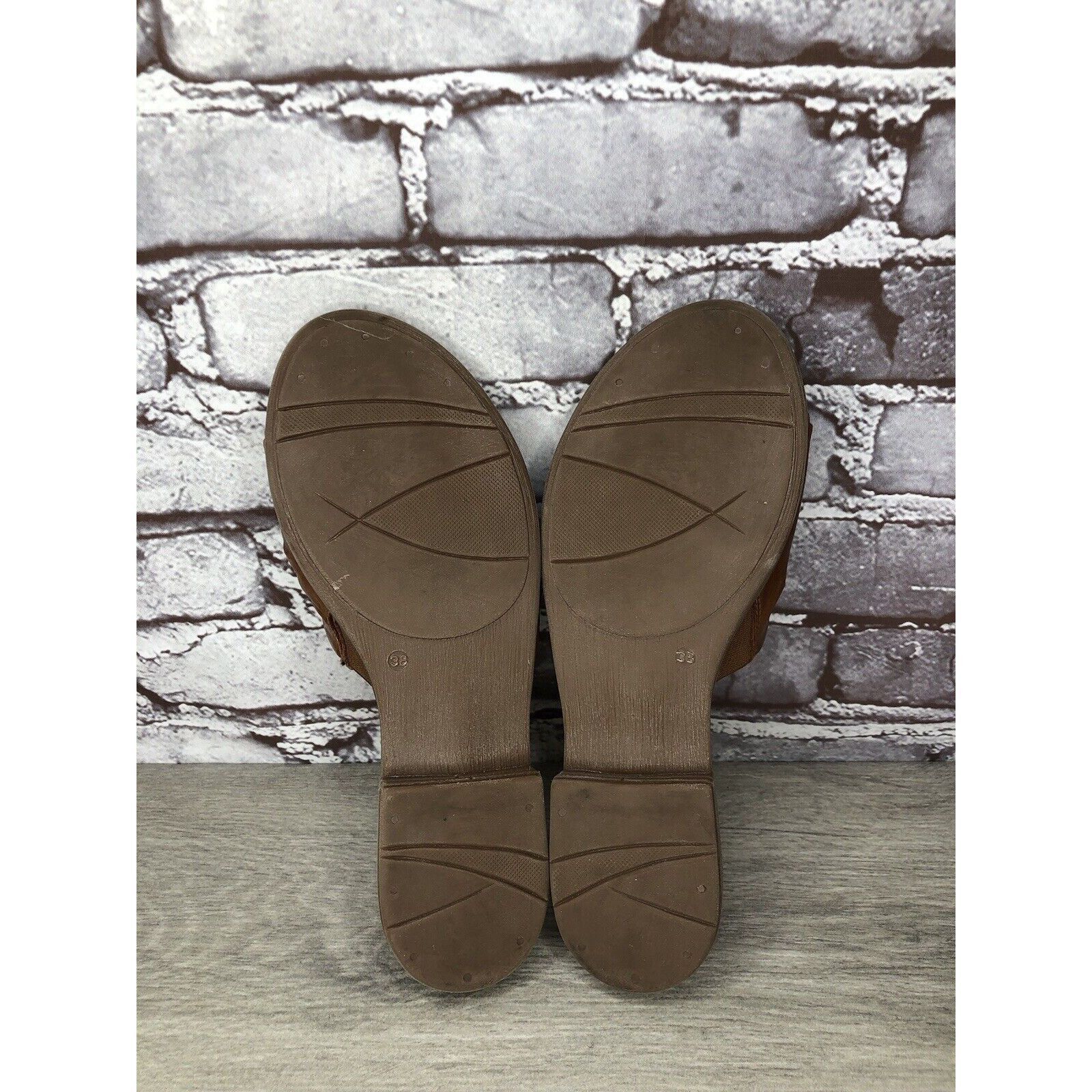 Other Miz Mooz Daisey Brown Leather Ruched Slides Heel Sandals Wom Size US 7.5 / IT 37.5 - 22 Thumbnail