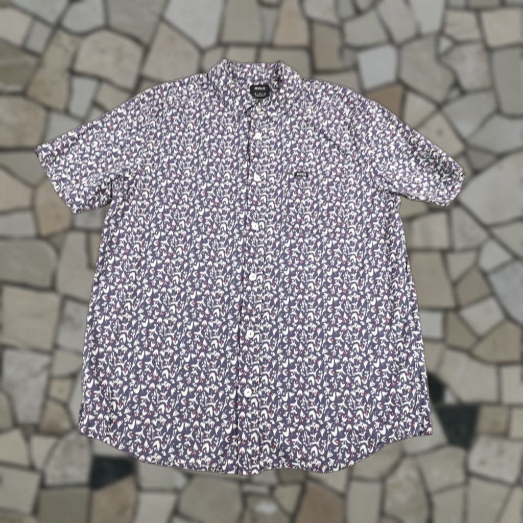 RVCA VINTAGE RVCA Shirt Men Medium Blue White Floral Hawaiian Button Up Casual Surf Beach 90s Size US M / EU 48-50 / 2 - 1 Thumbnail
