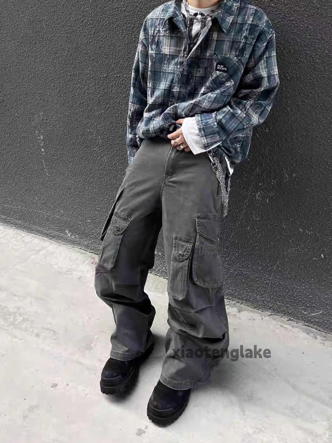 Designer × Vintage washed faded utility skate hiphop baggy cargo pants Size US 30 / EU 46 - 2 Thumbnail