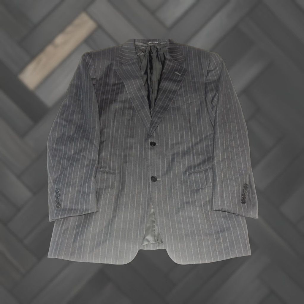 VINTAGE Canali Blazer Sport Coat Jacket Size 48 Gray Wool Mens