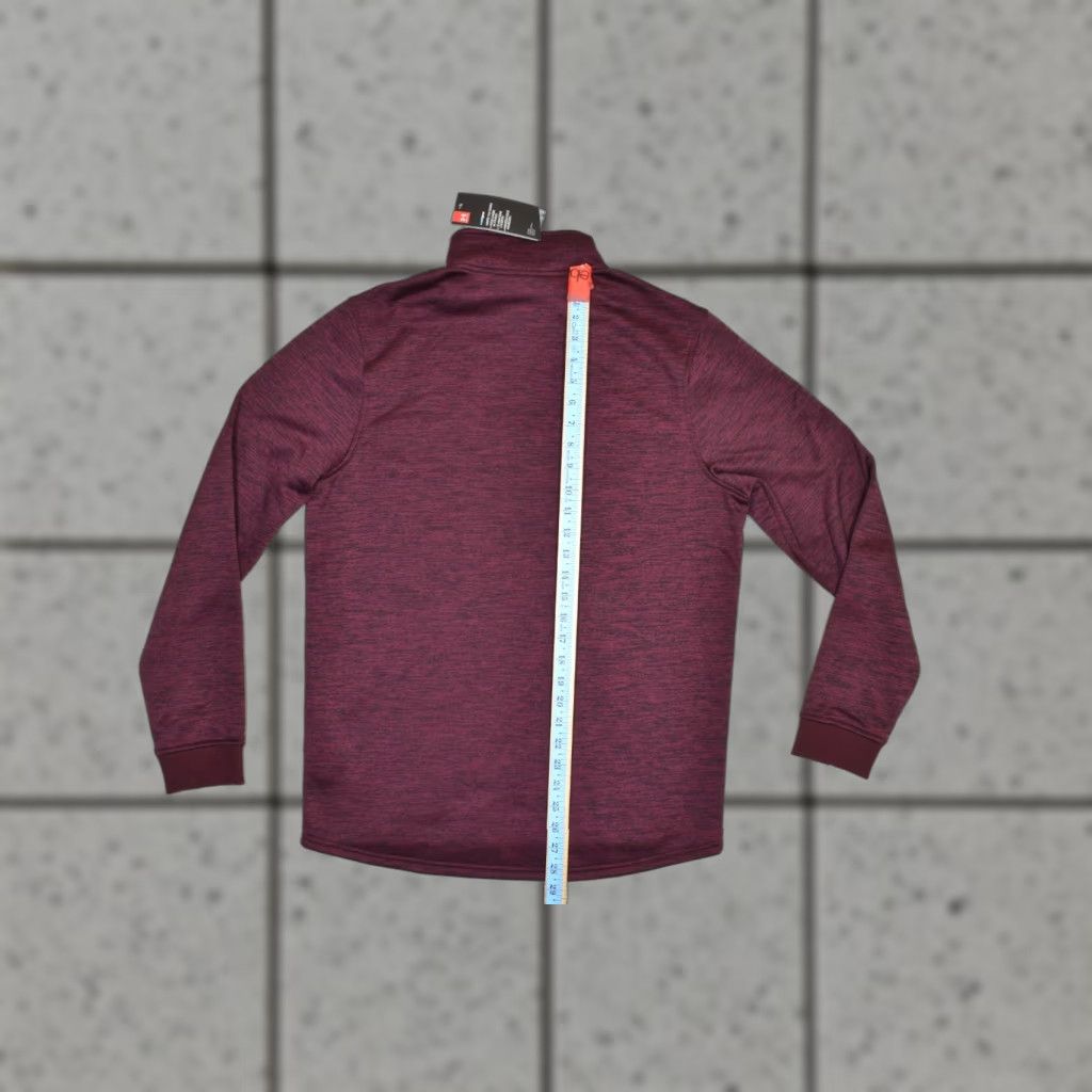 Under Armour Under Armour Sweatshirt Pullover Mens M Burgundy Heather Mock Neck Quarter Zip Fleece Logo Sweater Size US M / EU 48-50 / 2 - 1 Thumbnail