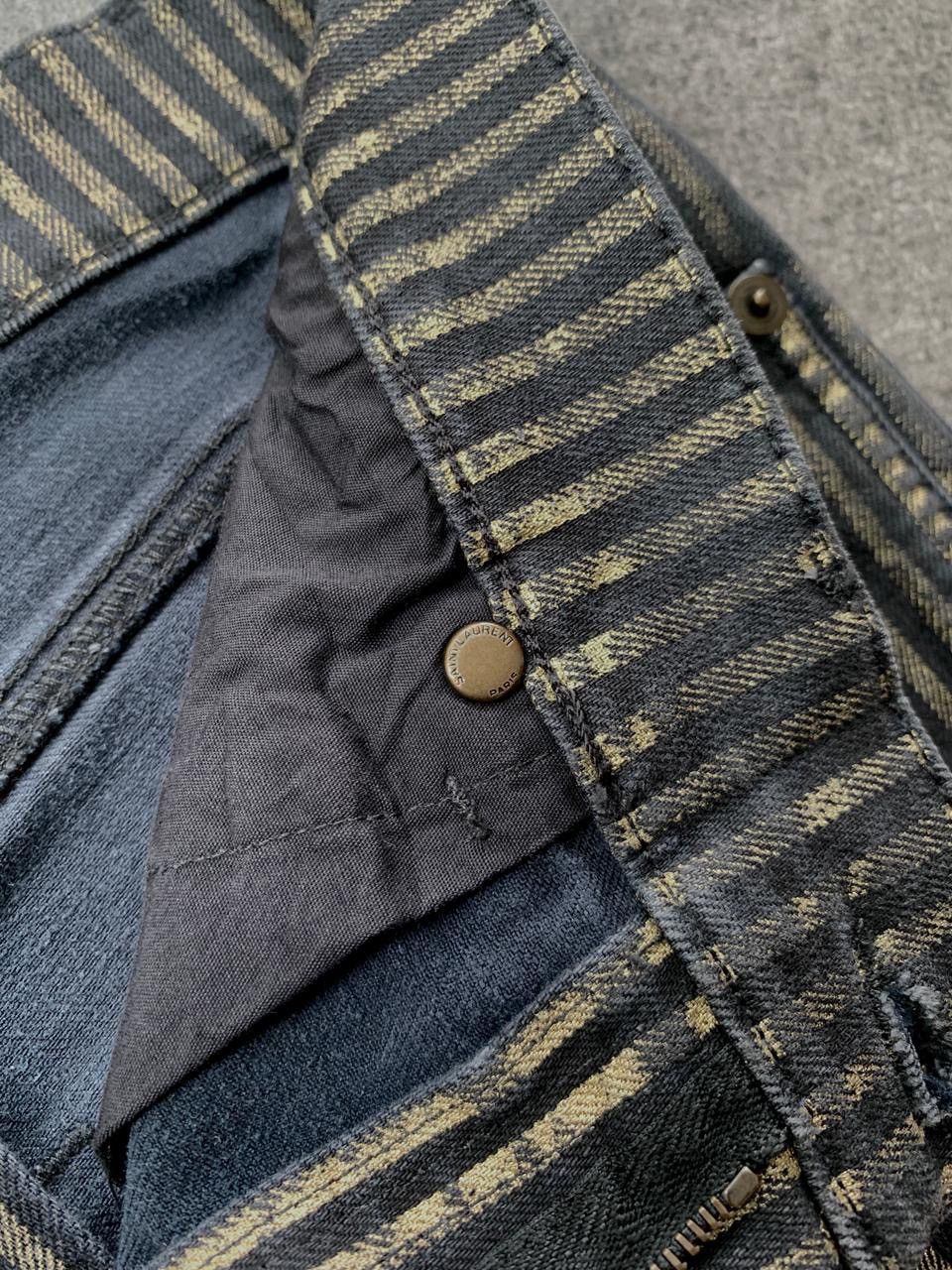 Saint Laurent Paris FREE TAX! Gold Striped Skinny Denim Jeans Size US 32 / EU 48 - 7 Thumbnail
